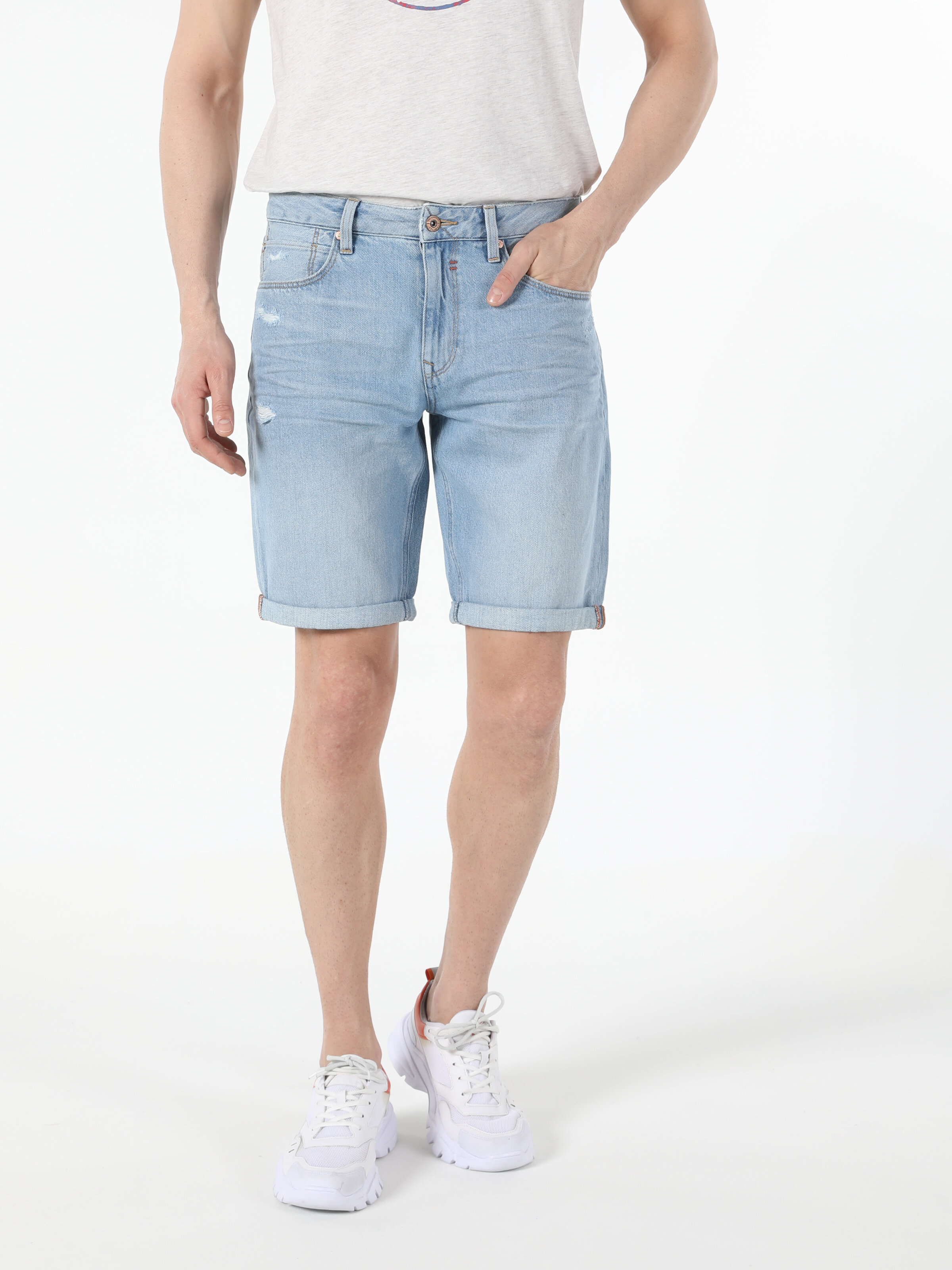 Afișați detalii pentru Short / Pantaloni Scurti De Barbati Denim Regular Fit 045 David Cl1054729