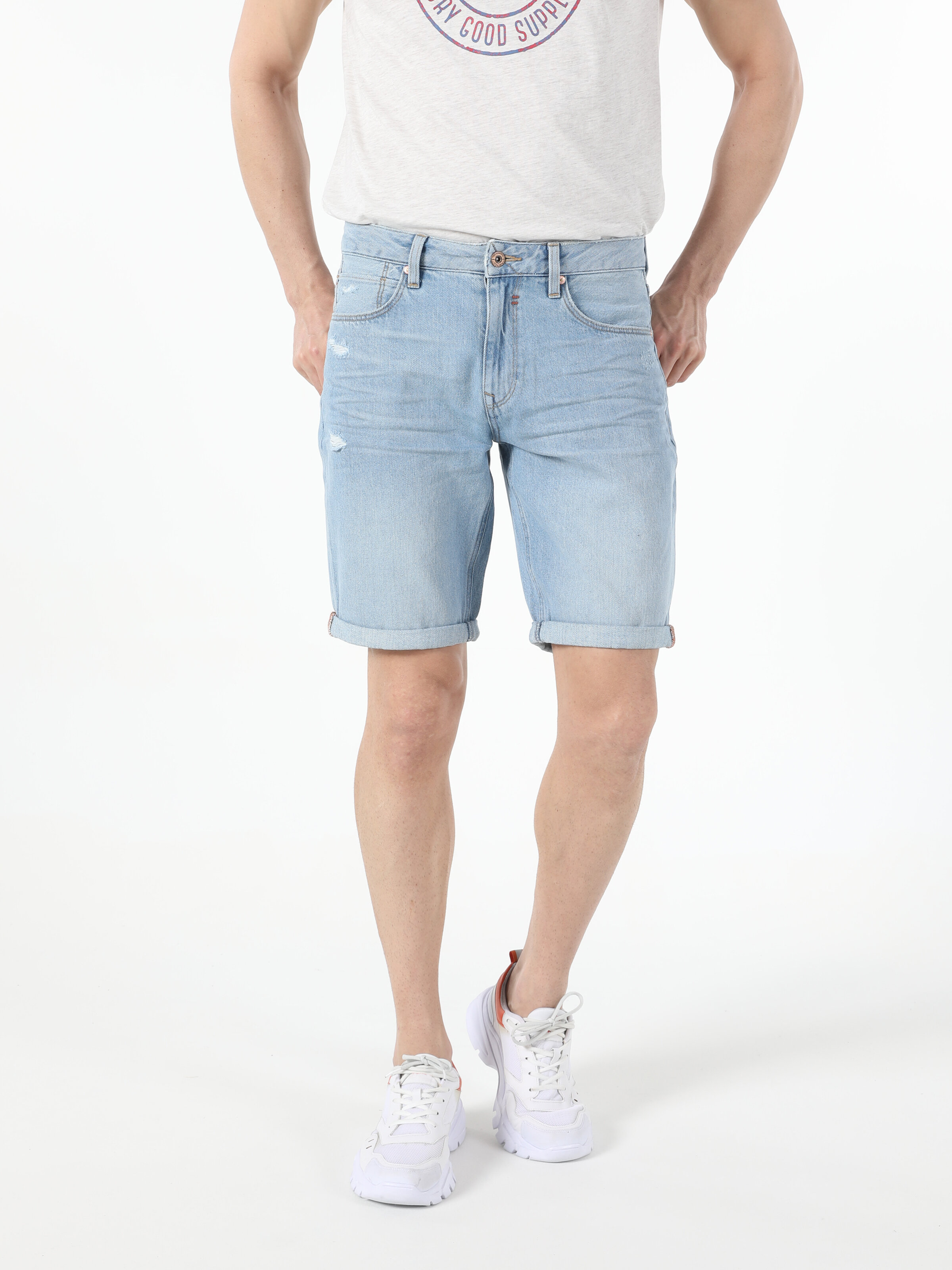 Afișați detalii pentru Short / Pantaloni Scurti De Barbati Denim Regular Fit 045 David Cl1054729