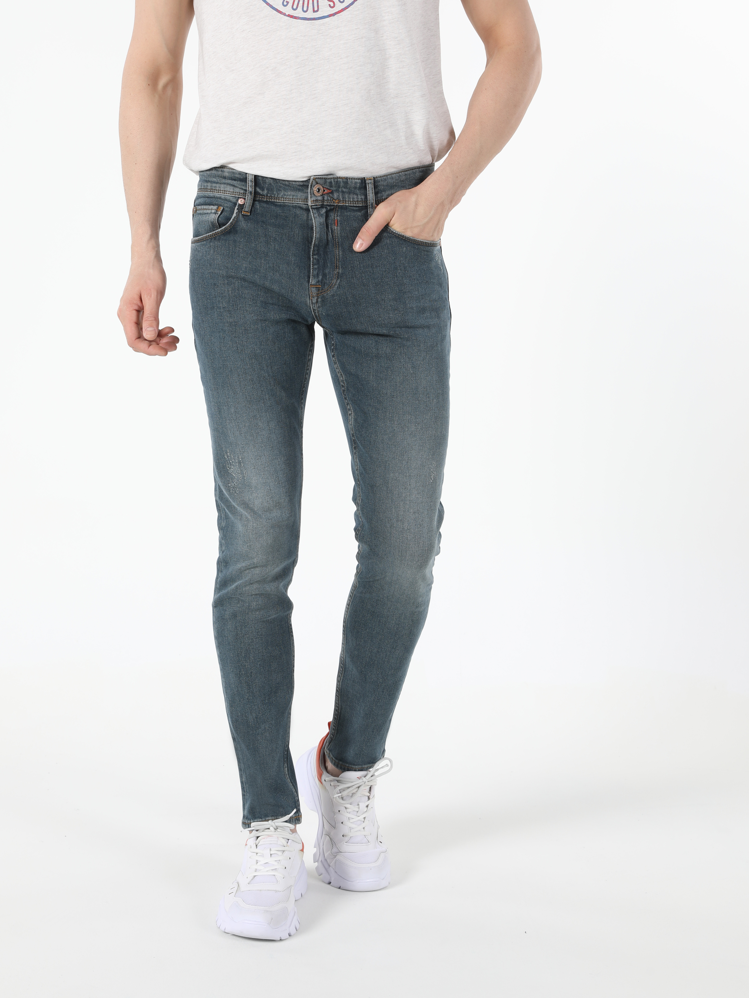 Afișați detalii pentru Pantaloni De Barbati Albastru Inchis Slim Fit 041 Danny Cl1054513