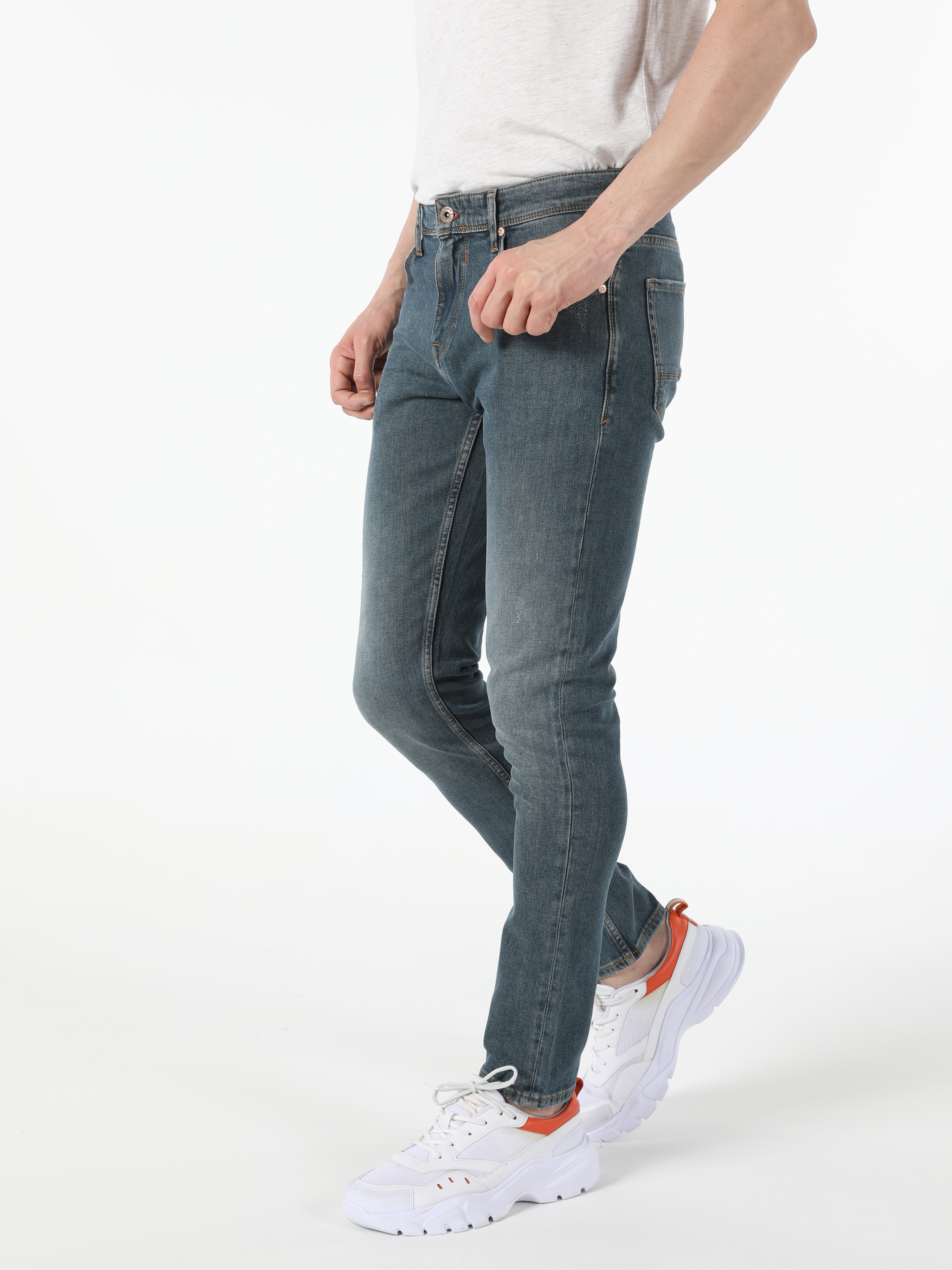 Afișați detalii pentru Pantaloni De Barbati Albastru Inchis Slim Fit 041 Danny Cl1054513