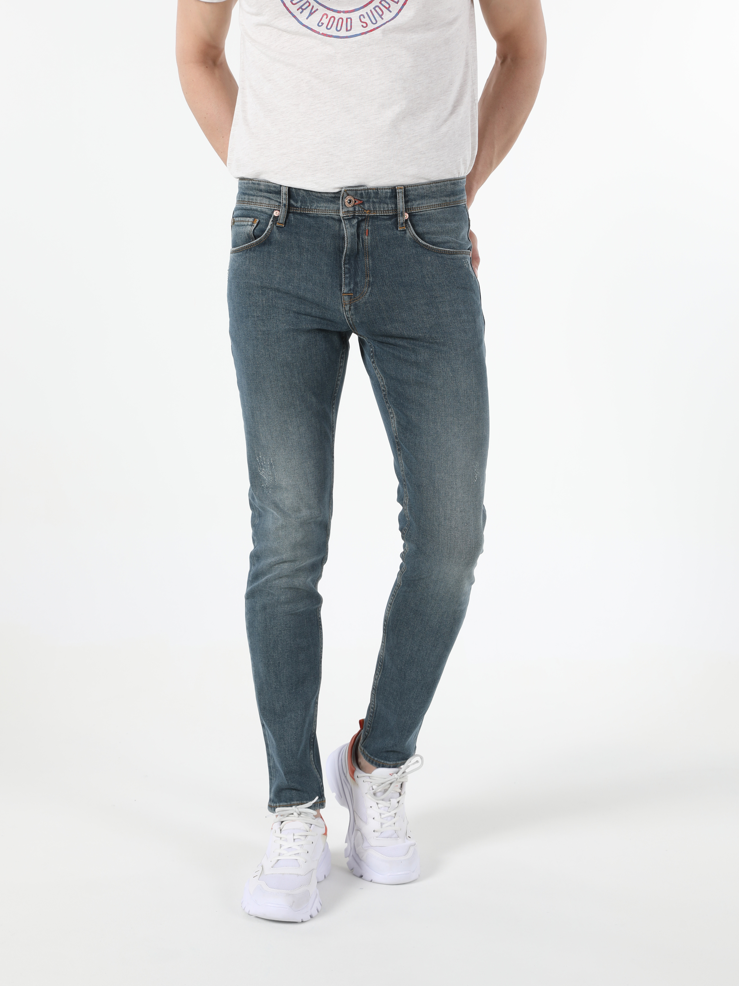 Afișați detalii pentru Pantaloni De Barbati Albastru Inchis Slim Fit 041 Danny Cl1054513