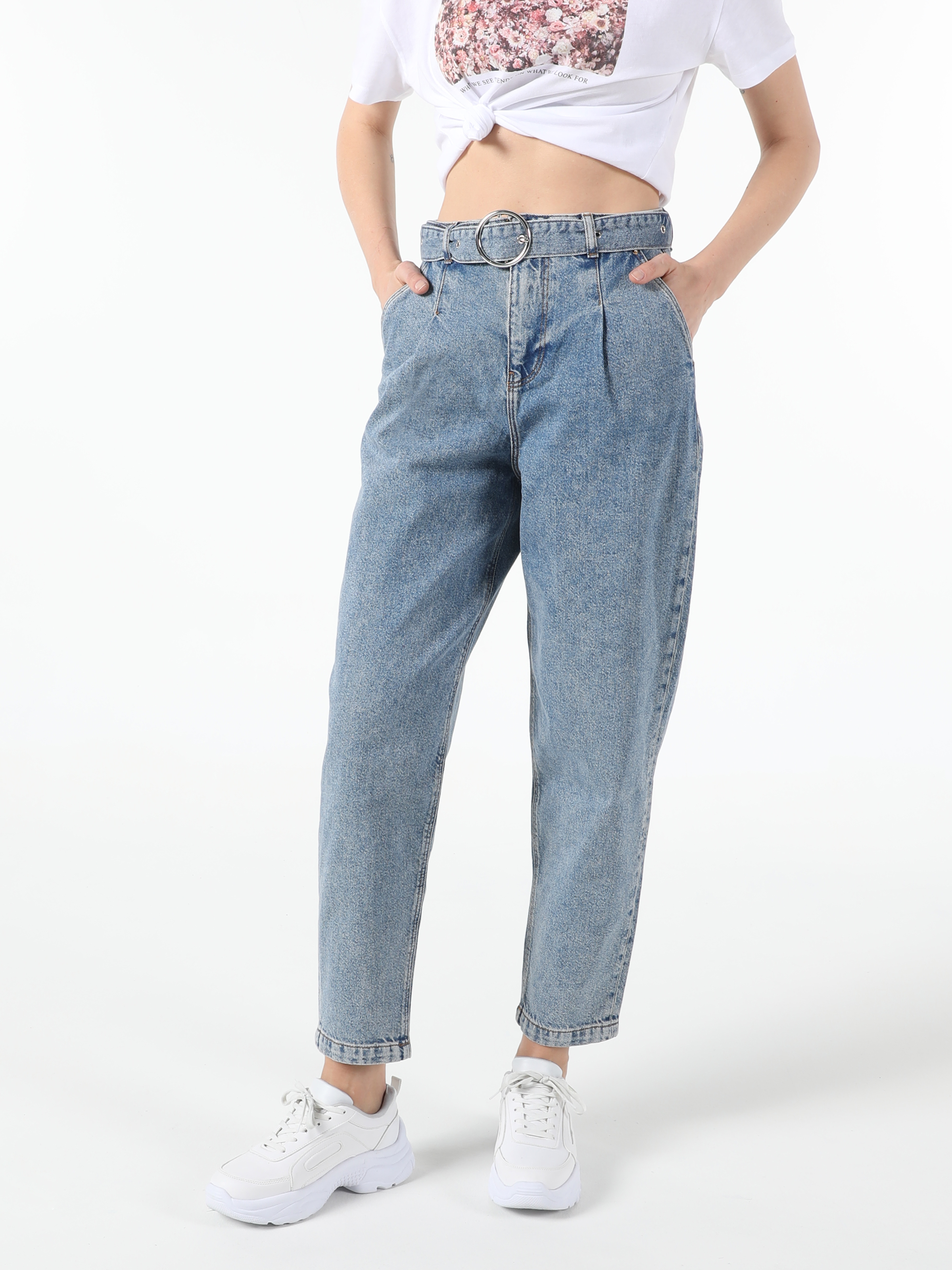 Afișați detalii pentru Pantaloni De Dama Denim Slouchy Fit  Cl1054611