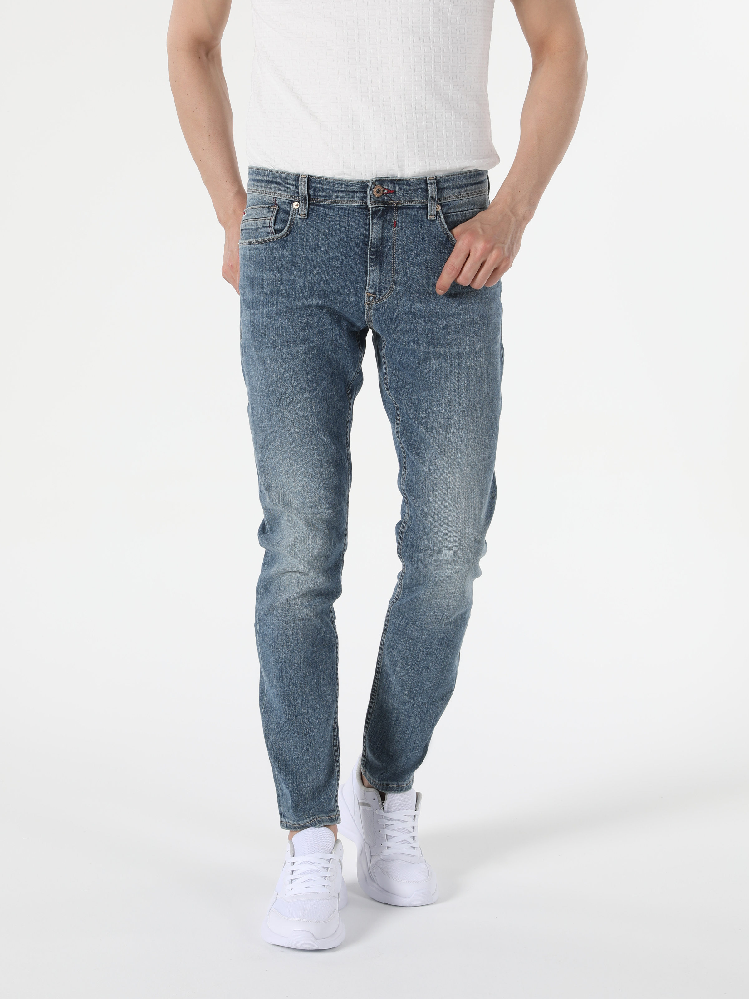 Afișați detalii pentru Pantaloni De Barbati Albastru Slim Fit 041 Danny Cl1054516