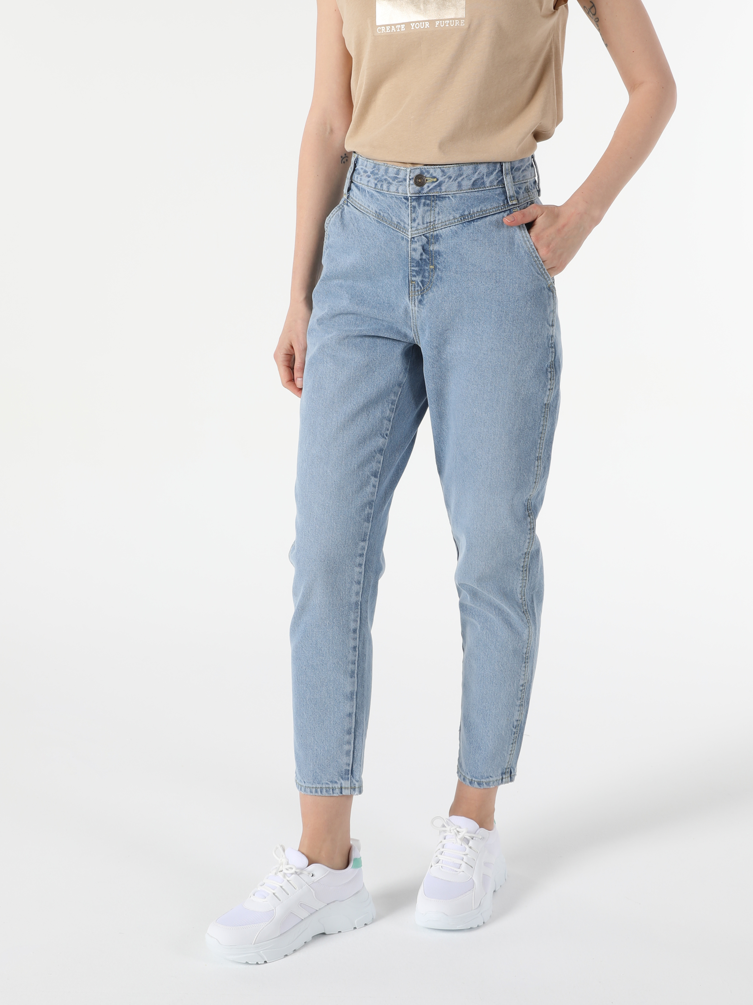 Afișați detalii pentru Pantaloni De Dama Denim Mom Fit 896  Maria Cl1055543