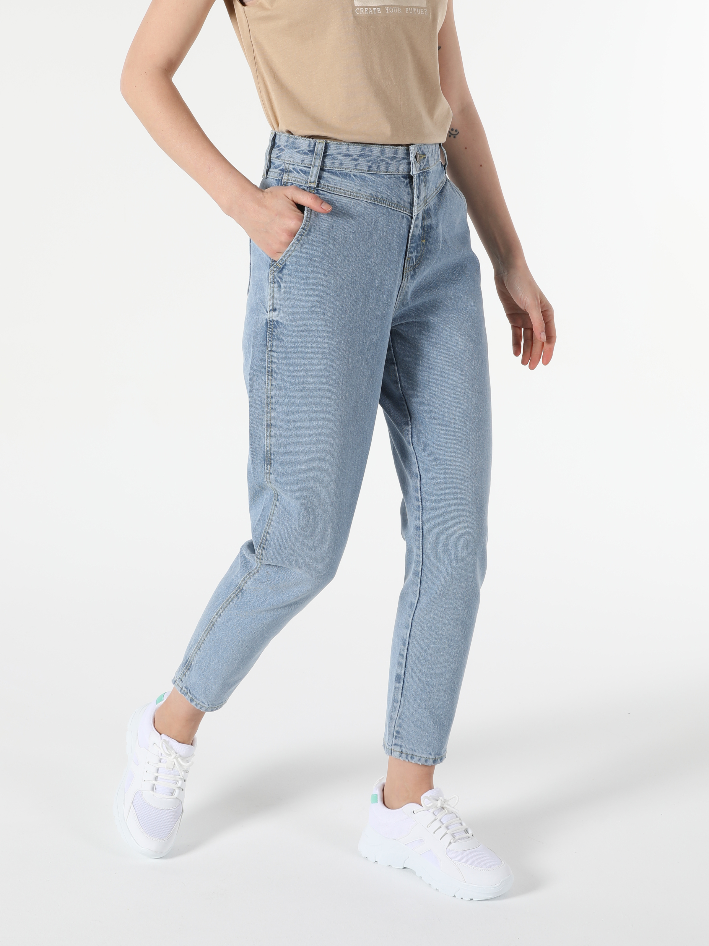 Afișați detalii pentru Pantaloni De Dama Denim Mom Fit 896  Maria Cl1055543