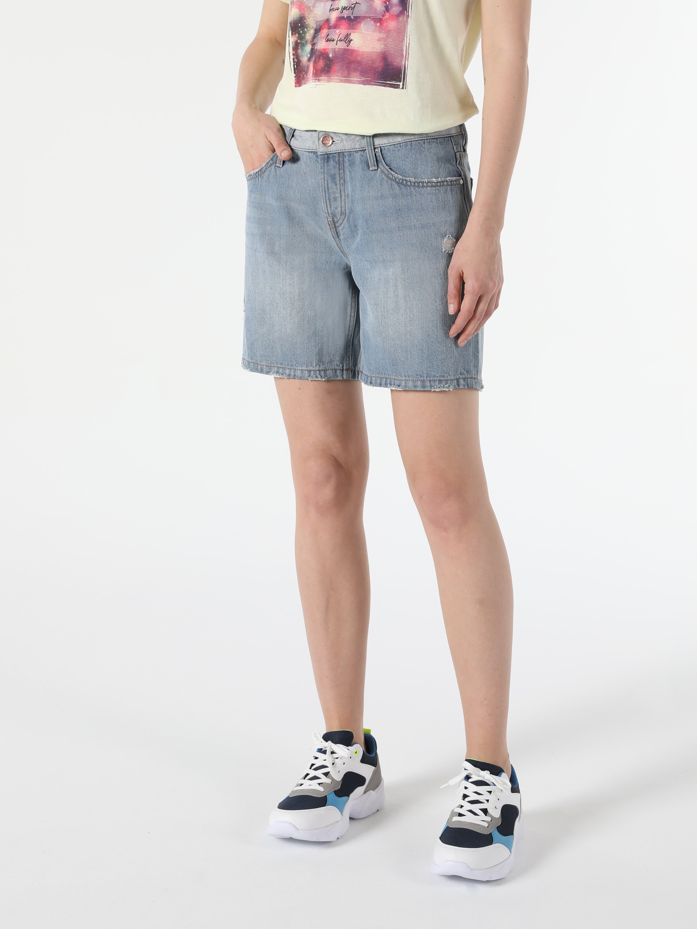 Afișați detalii pentru Short / Pantaloni Scurti De Dama Denim Regular Fit  Cl1054623