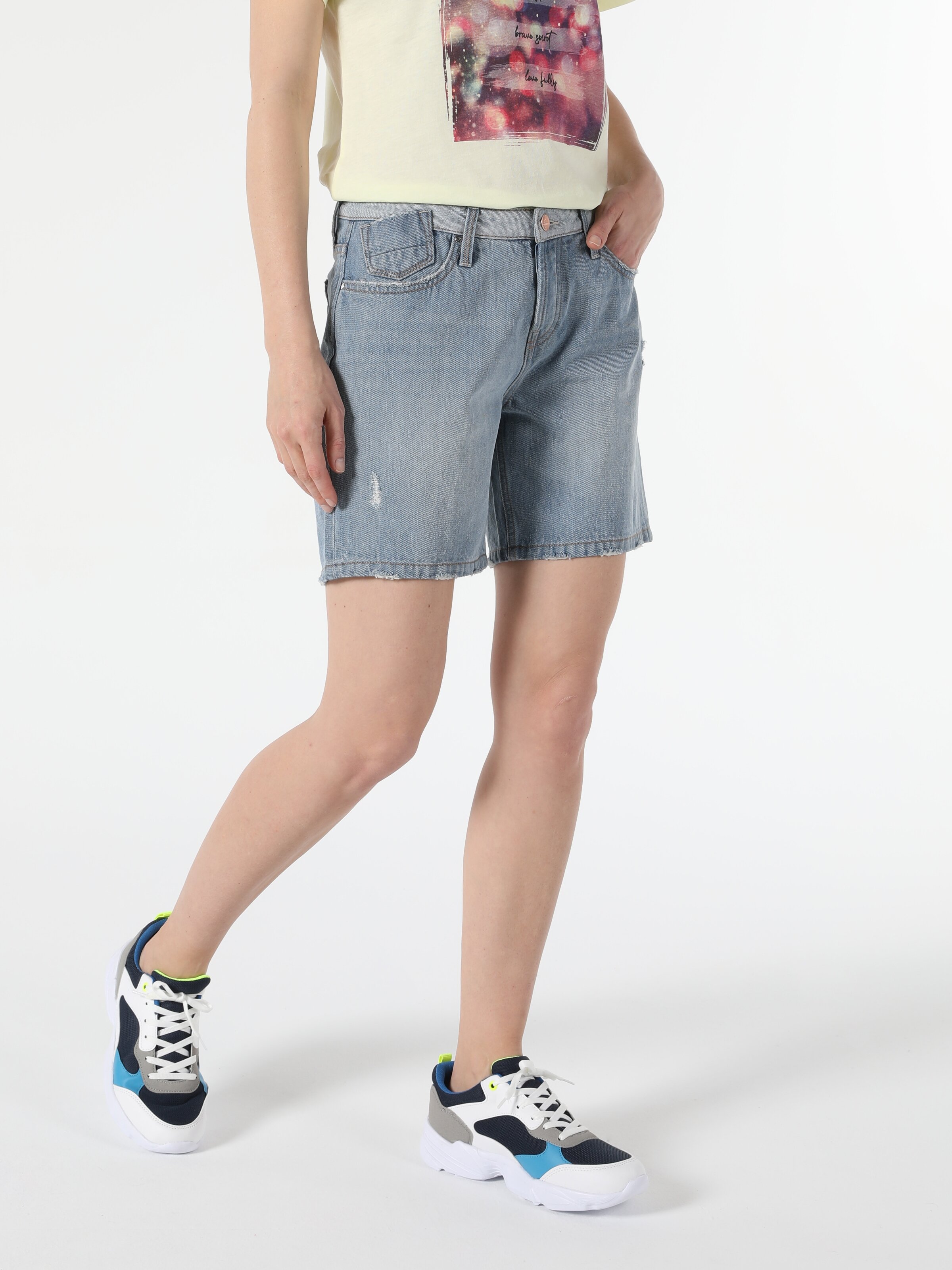 Afișați detalii pentru Short / Pantaloni Scurti De Dama Denim Regular Fit  Cl1054623