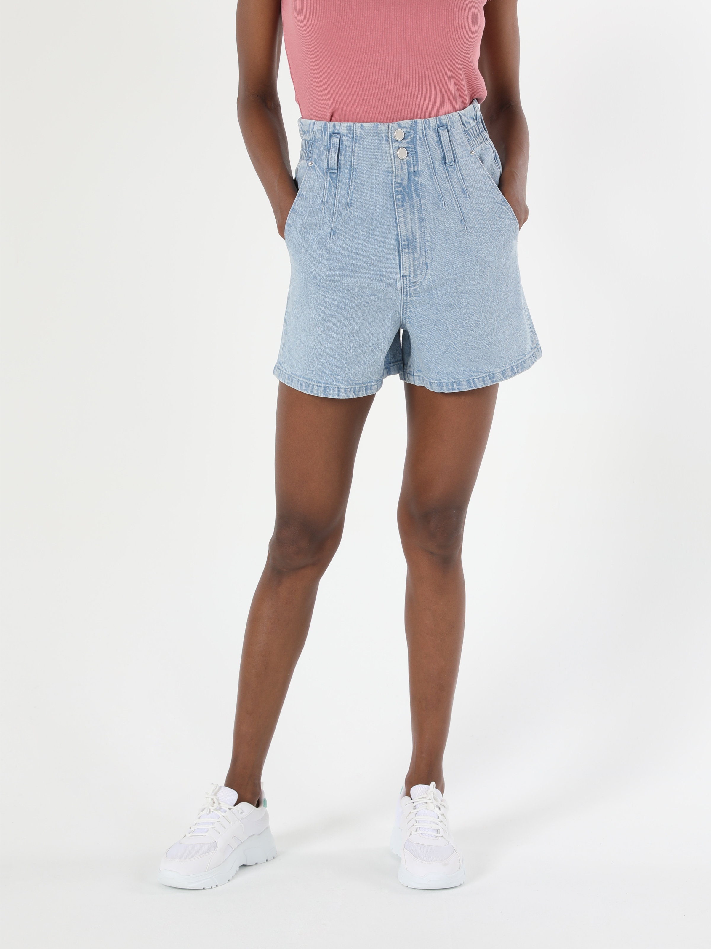 Afișați detalii pentru Short / Pantaloni Scurti De Dama Denim Baggy Fit  Cl1054749