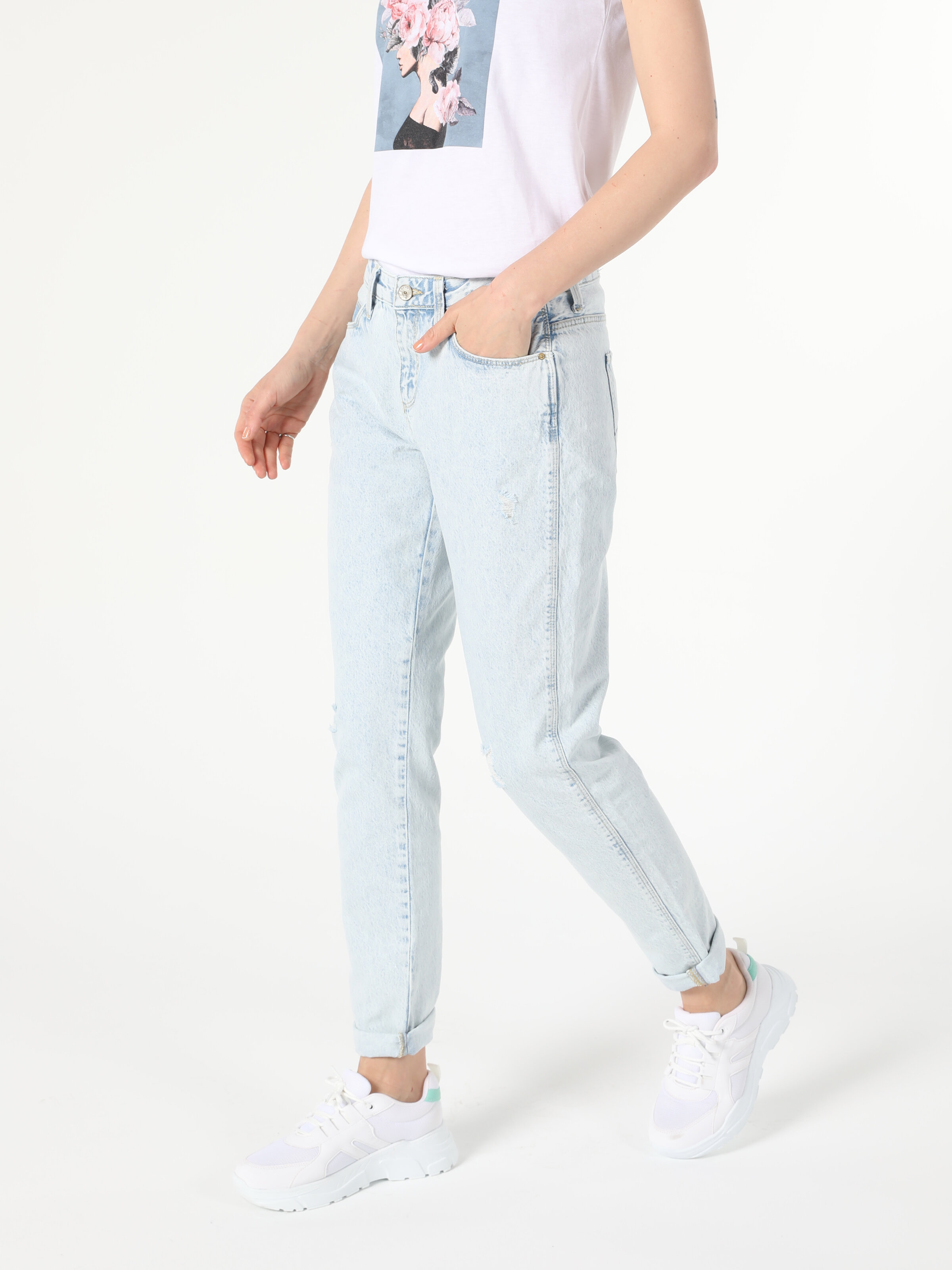 Afișați detalii pentru Pantaloni De Dama Denim Boyfriend Fit 893 Julia Cl1055542