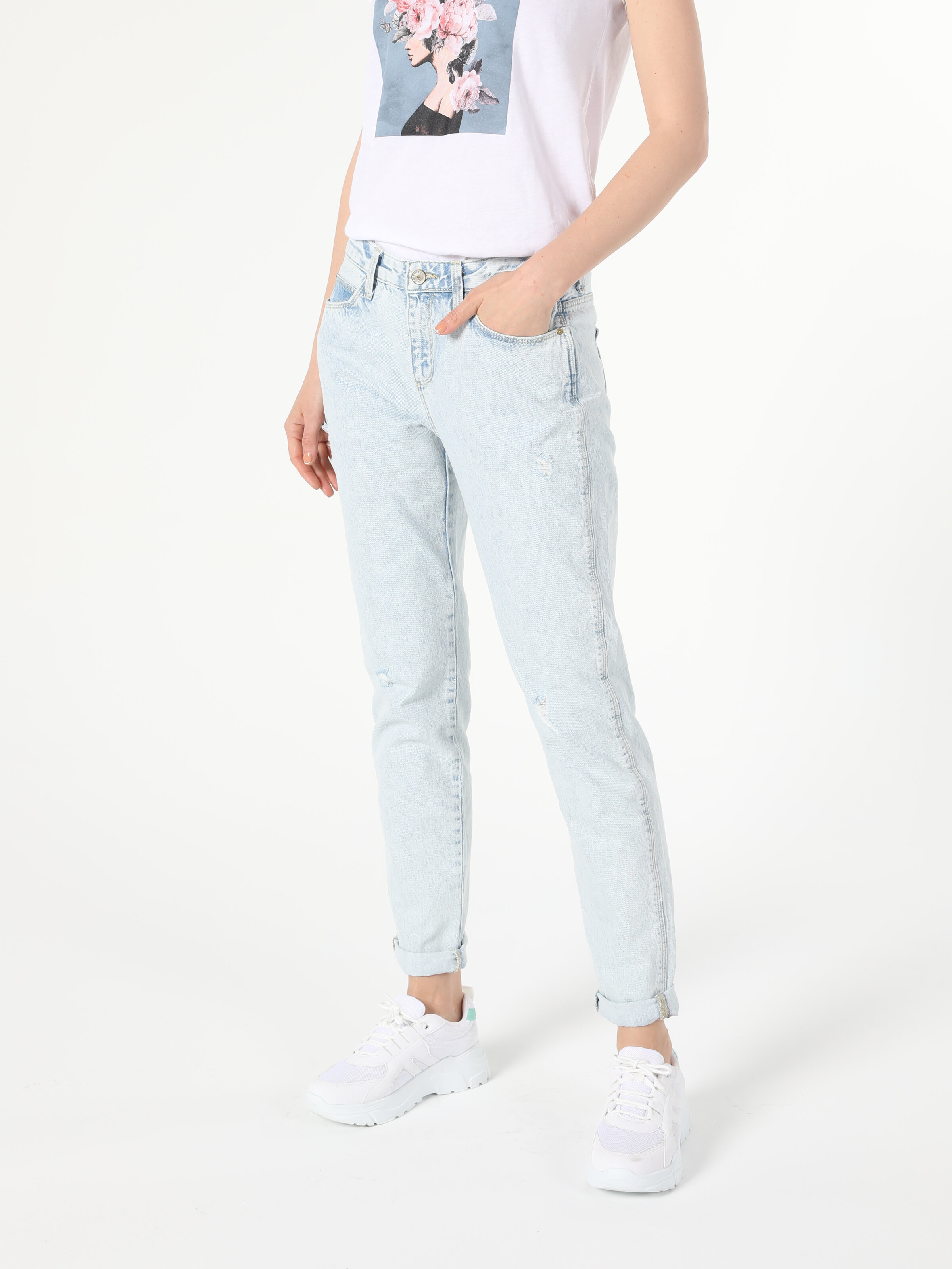 Afișați detalii pentru Pantaloni De Dama Denim Boyfriend Fit 893 Julia Cl1055542