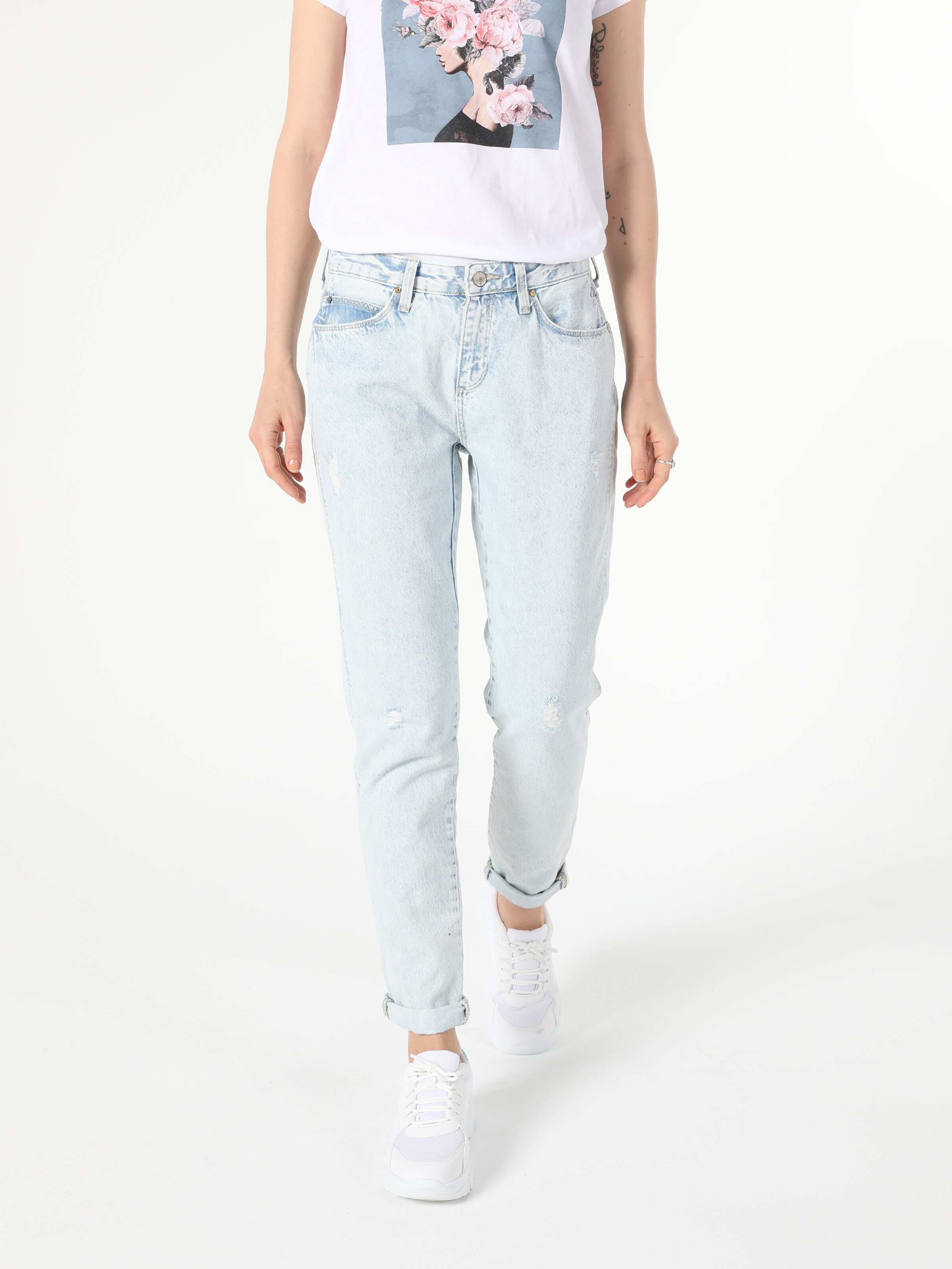 Afișați detalii pentru Pantaloni De Dama Denim Boyfriend Fit 893 Julia Cl1055542