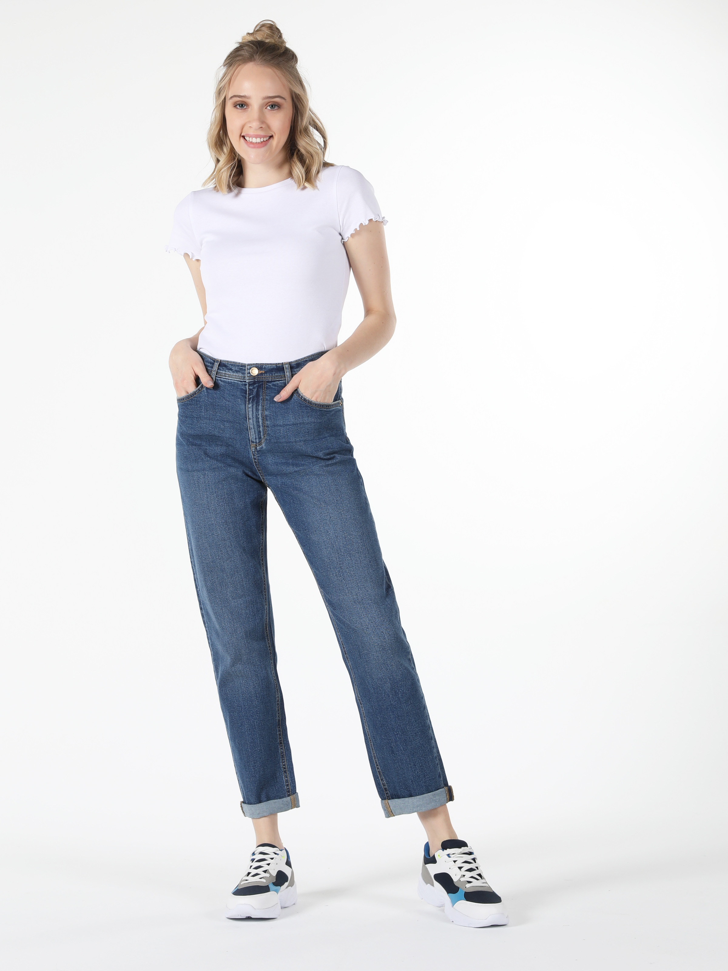 Afișați detalii pentru Pantaloni De Dama Denim Boyfriend Fit 893 Julia Cl1043089