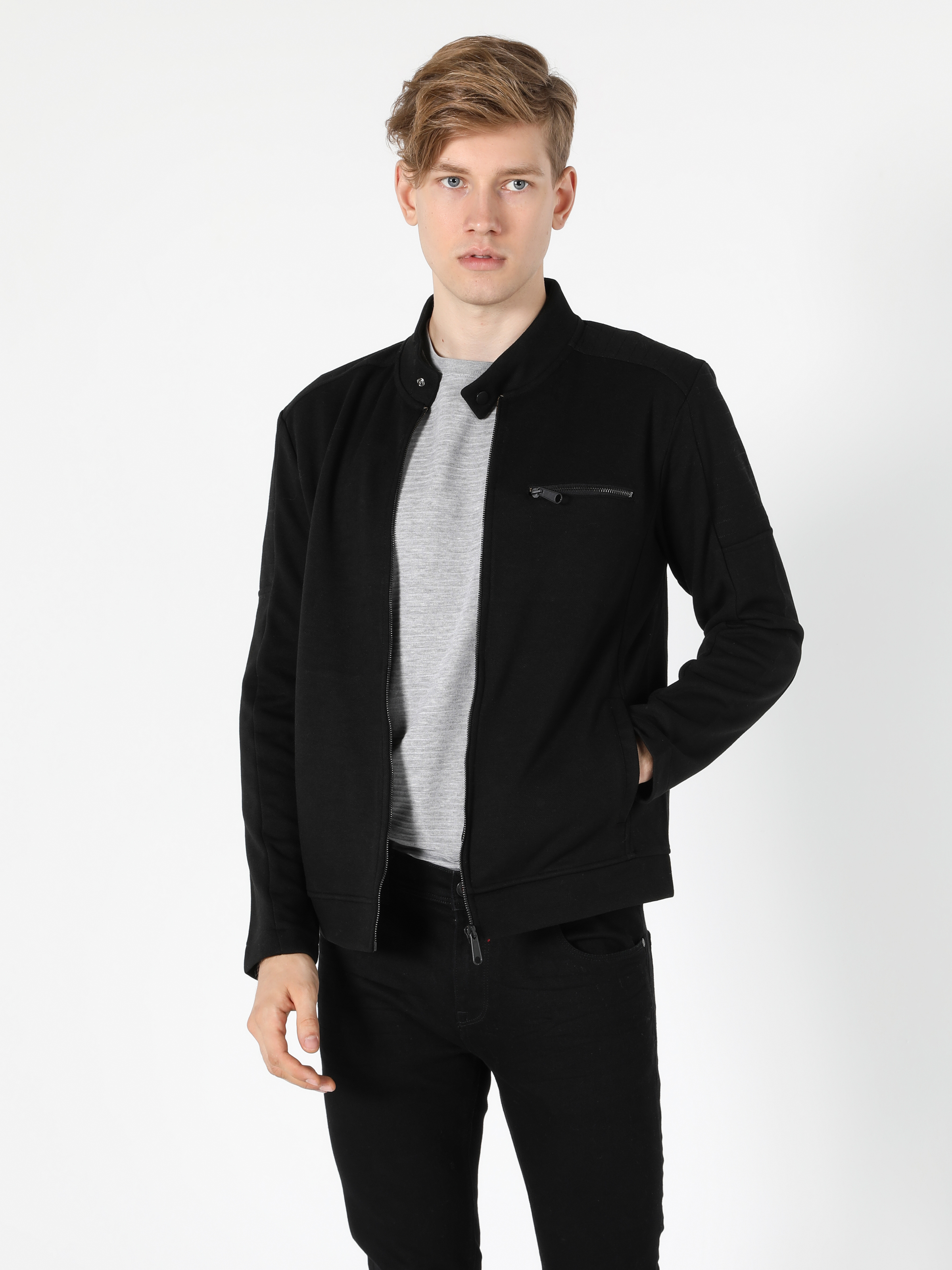 Afișați detalii pentru Jacheta De Barbati Negru Slim Fit  Cl1055171