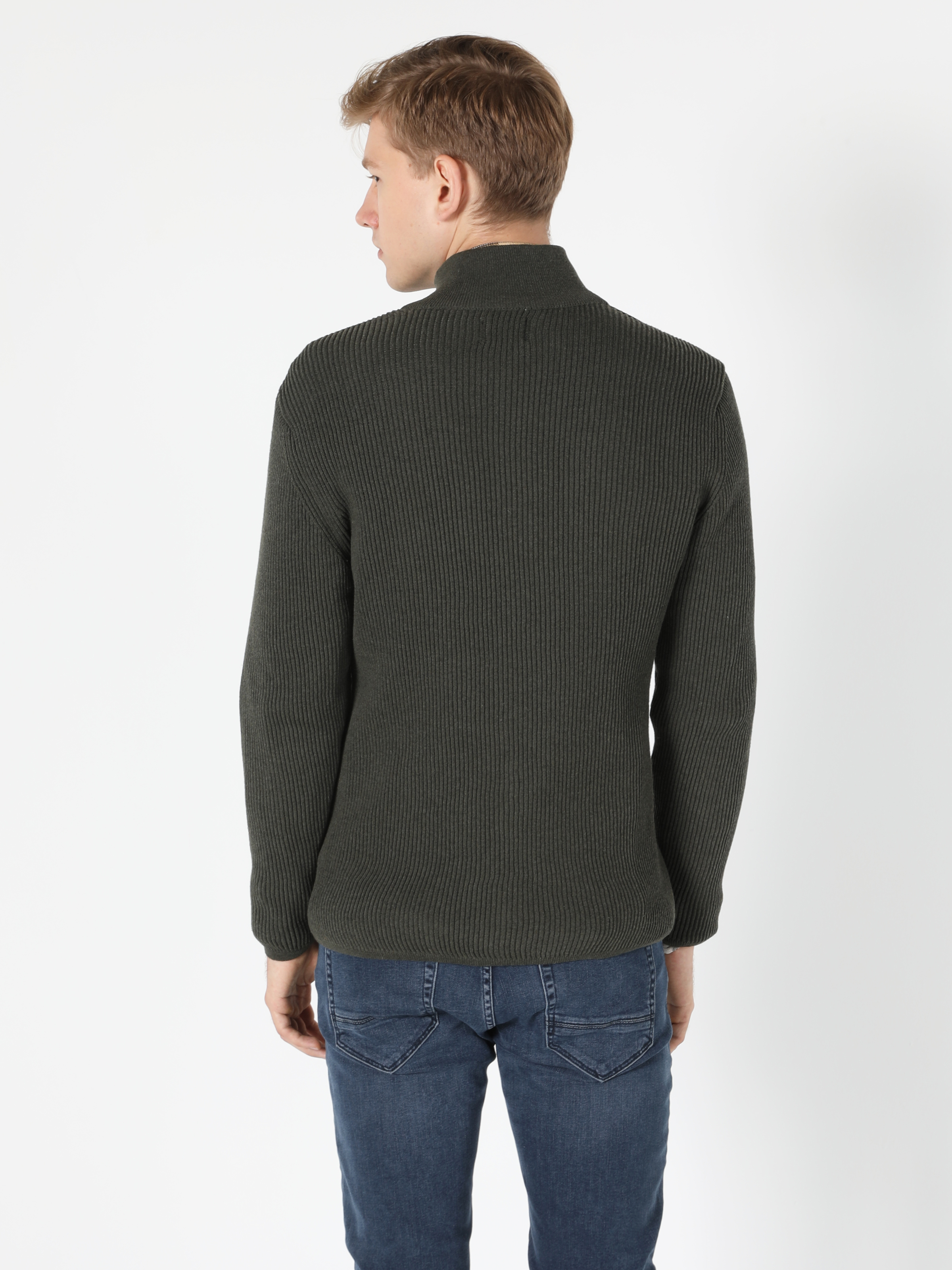 Afișați detalii pentru Cardigan De Barbati Kaki Slim Fit  Cl1055784