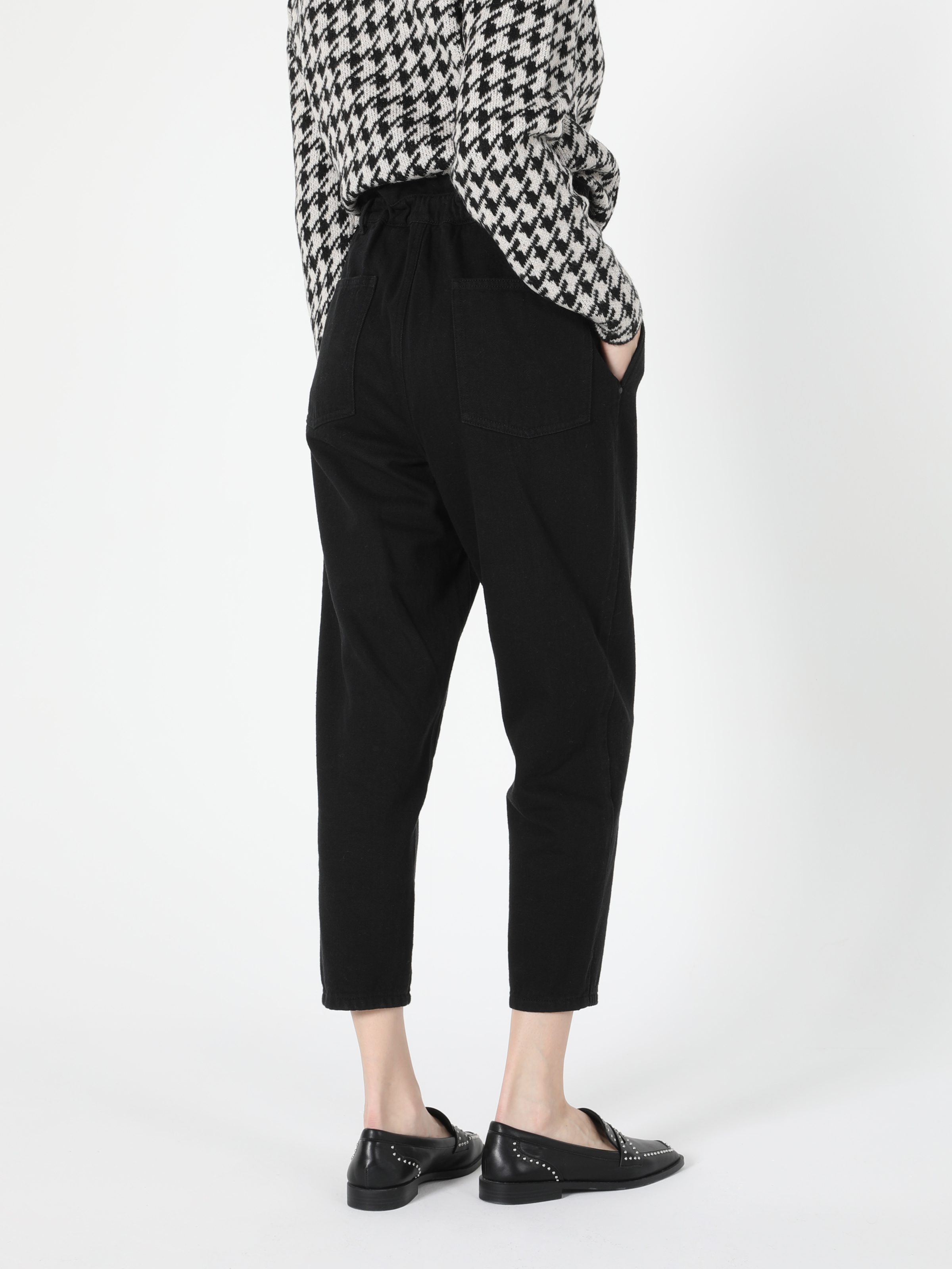 Afișați detalii pentru Pantaloni De Dama Negru Baggy Fit  Cl1055843