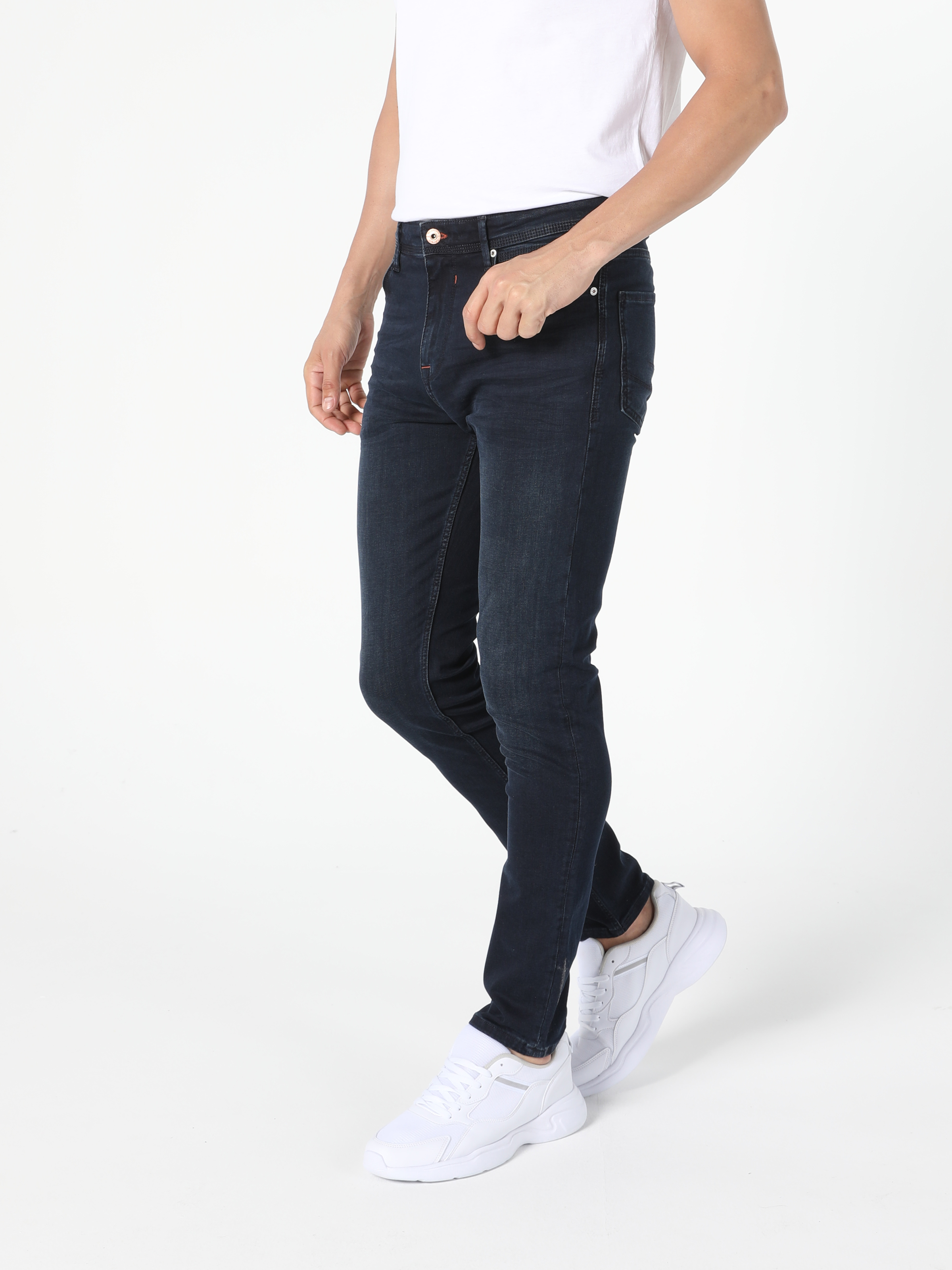 Afișați detalii pentru Pantaloni De Barbati Albastru Skinny Fit  Cl1056165