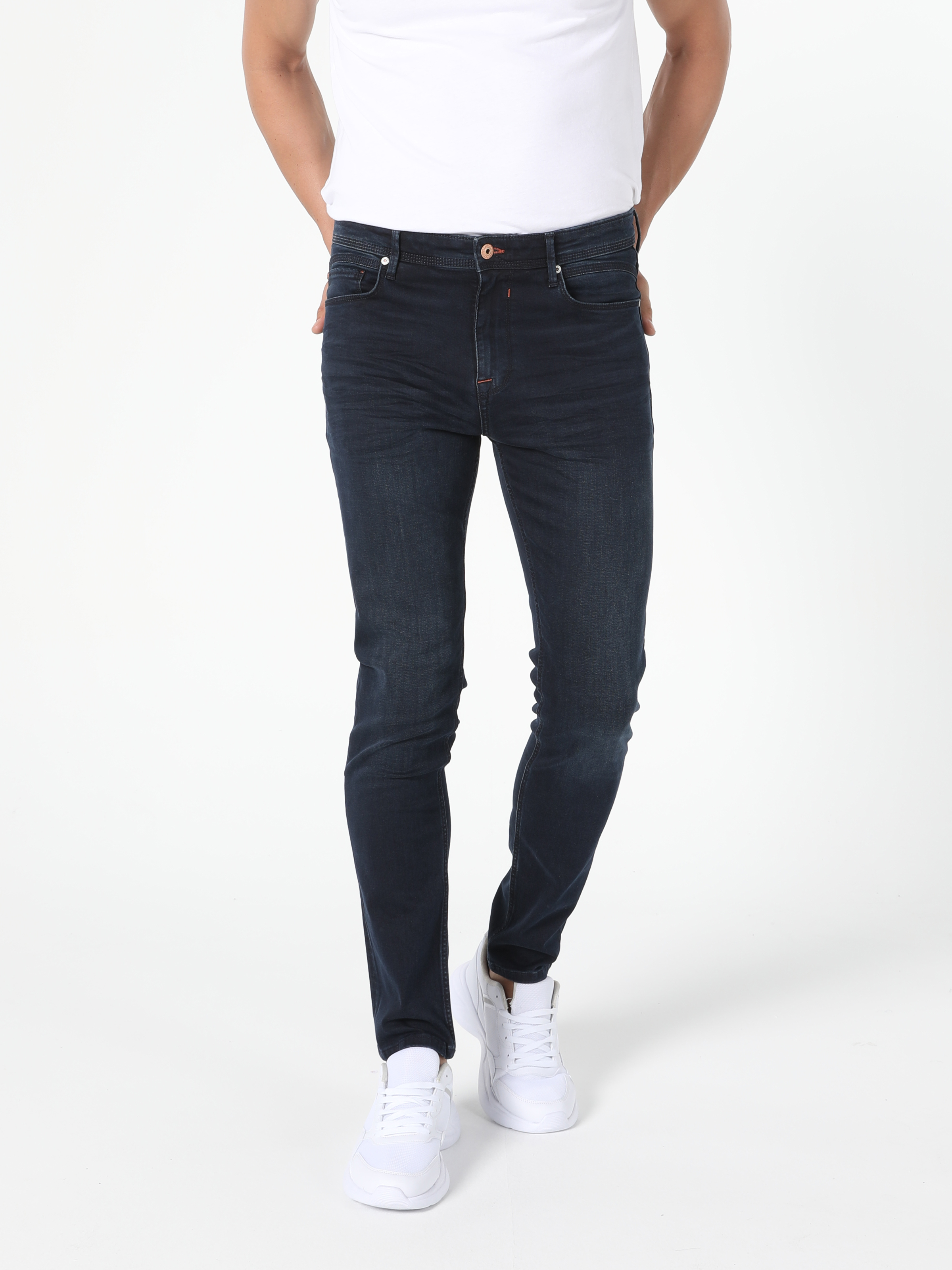 Afișați detalii pentru Pantaloni De Barbati Albastru Skinny Fit  Cl1056165