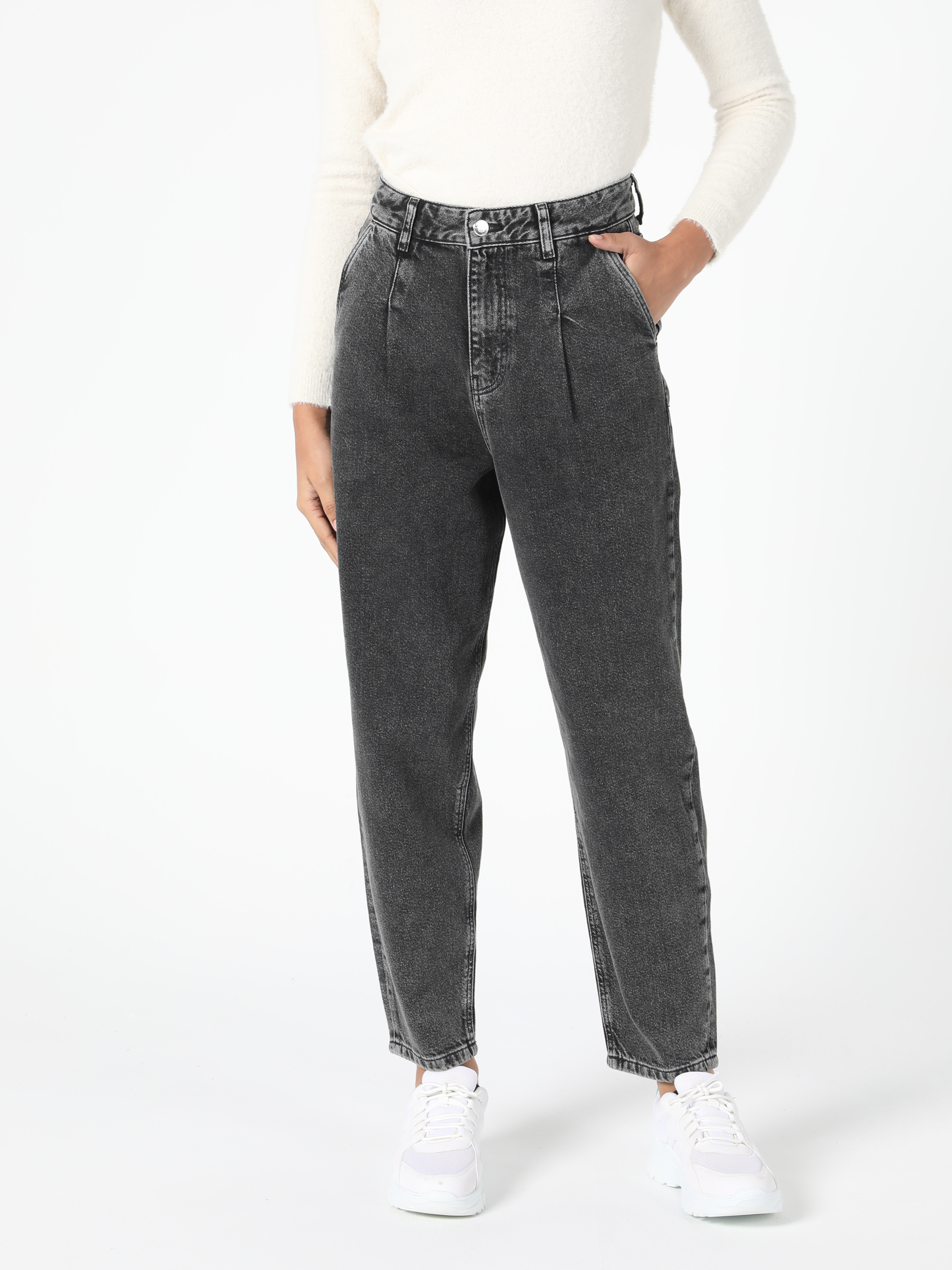 Afișați detalii pentru Pantaloni De Dama Denim Slouchy Fit  Cl1056361