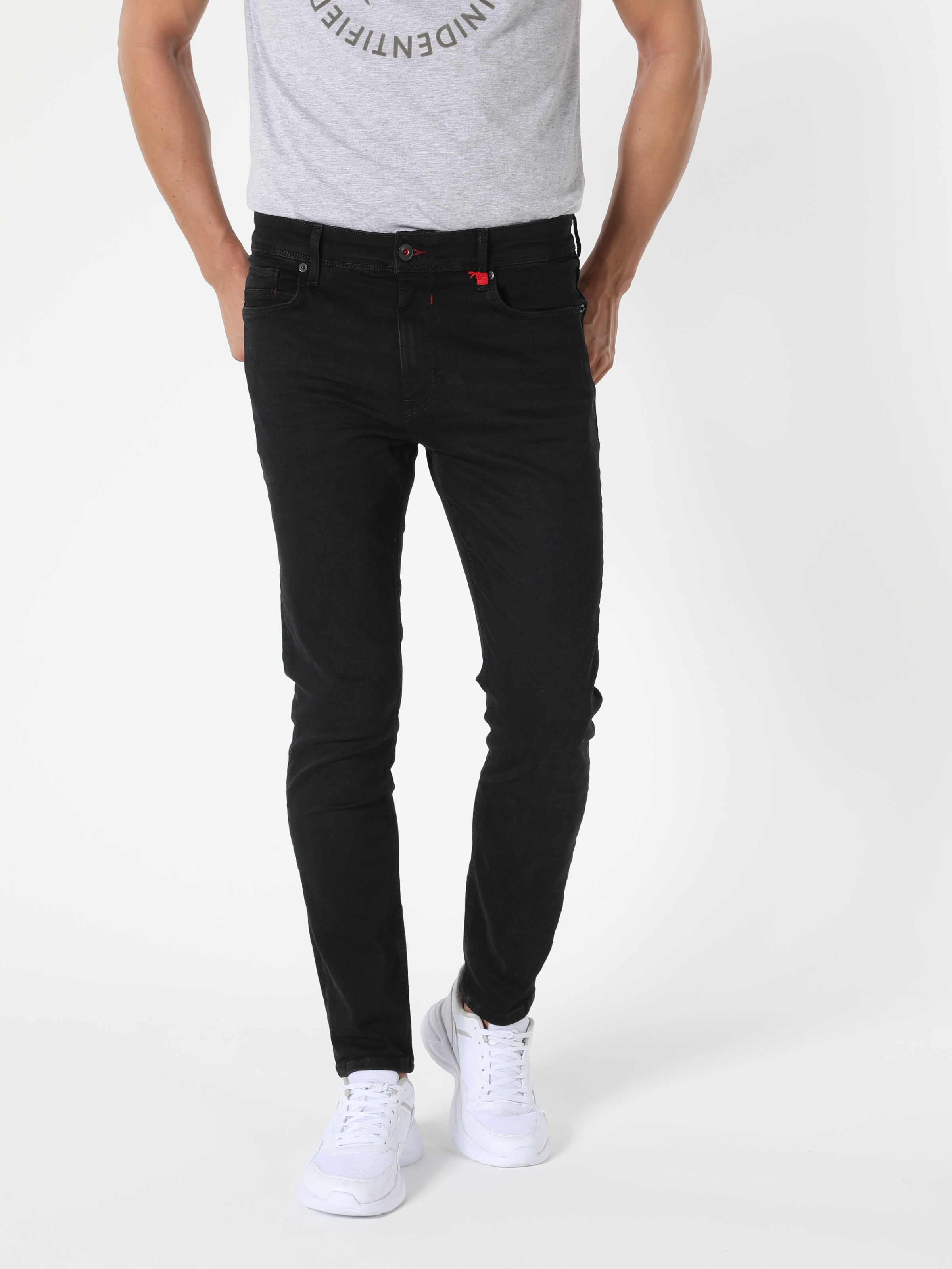 Afișați detalii pentru Pantaloni De Barbati Negru Skinny Fit  Cl1056605