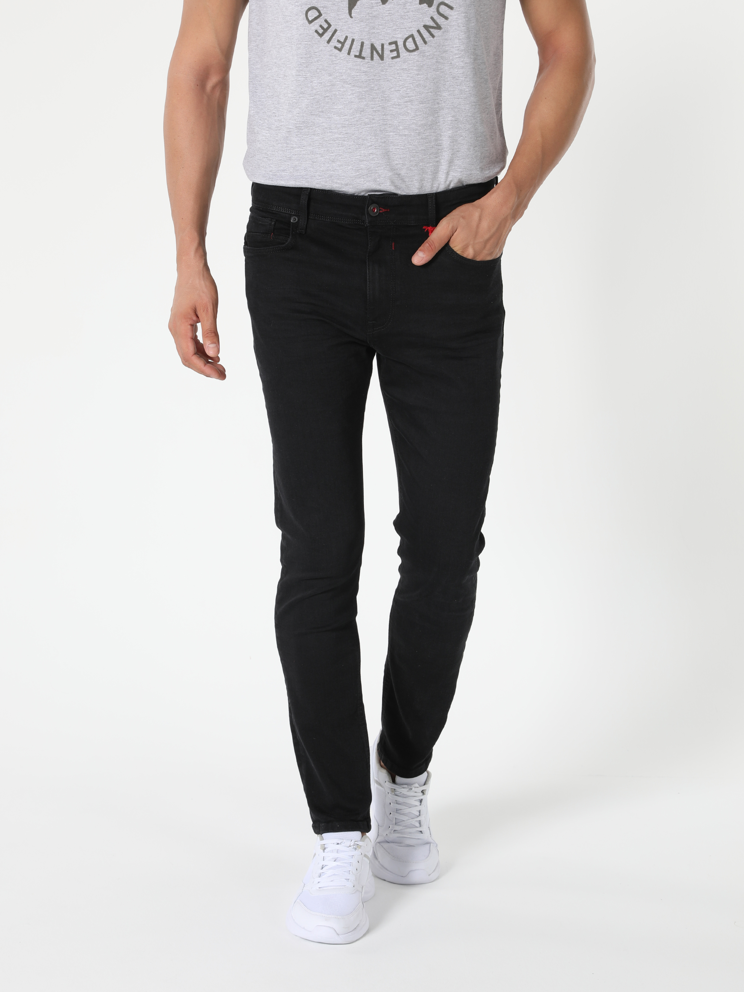 Afișați detalii pentru Pantaloni De Barbati Negru Skinny Fit  Cl1056605