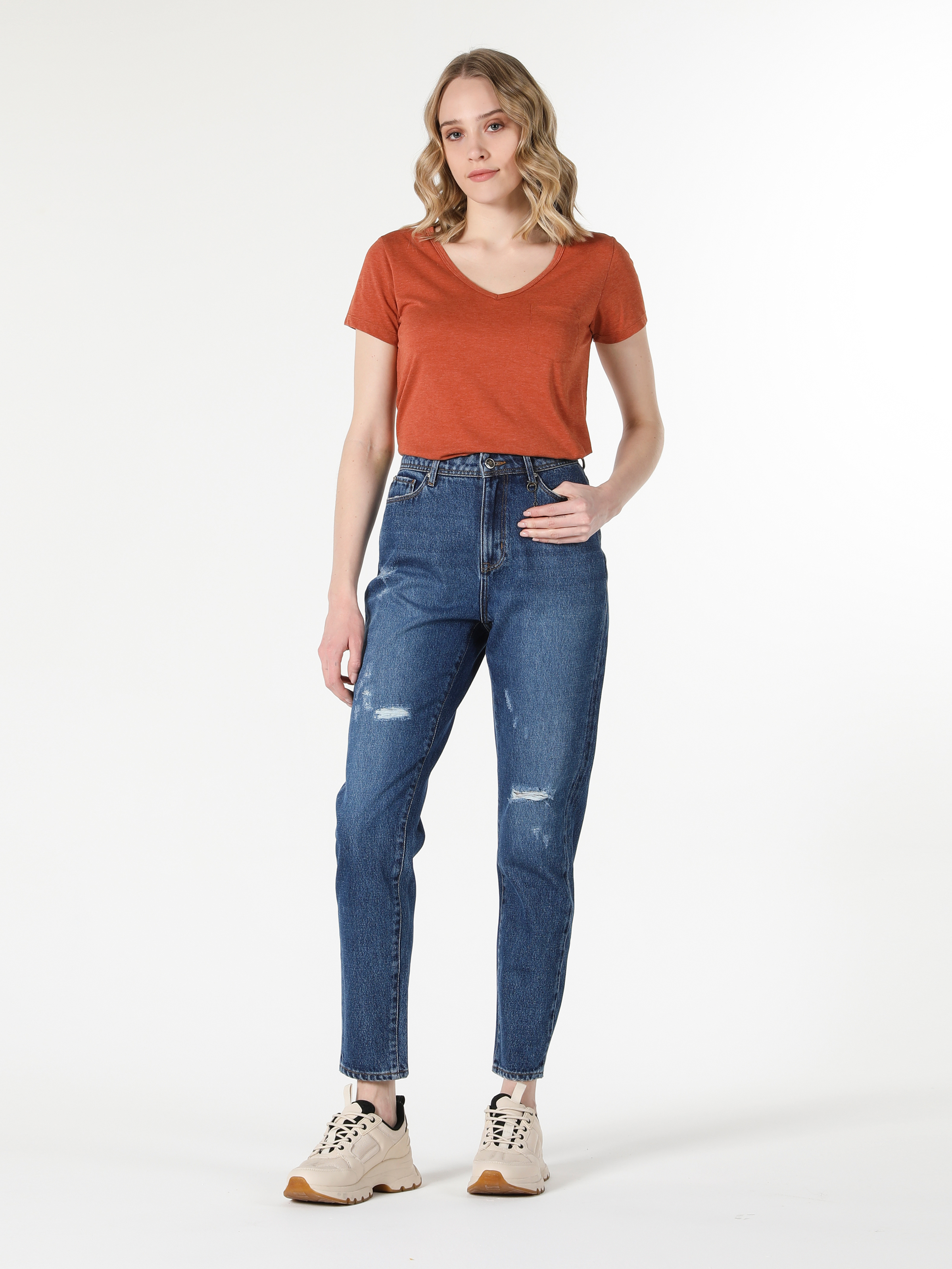 Afișați detalii pentru Pantaloni De Dama Denim Mom Fit 896  Maria Cl1057957