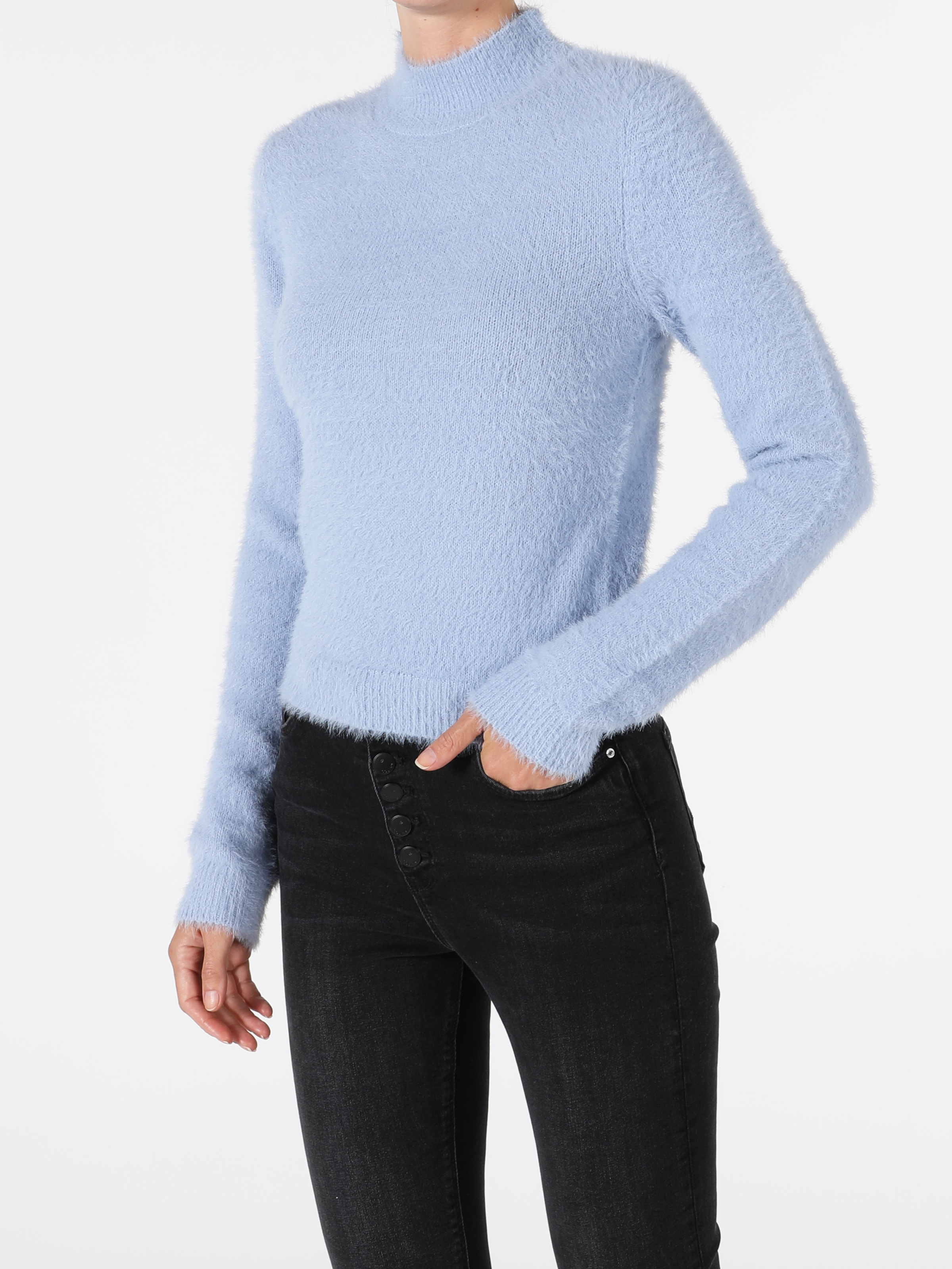 Afișați detalii pentru Pulover De Dama Albastru Slim Fit  Cl1050737