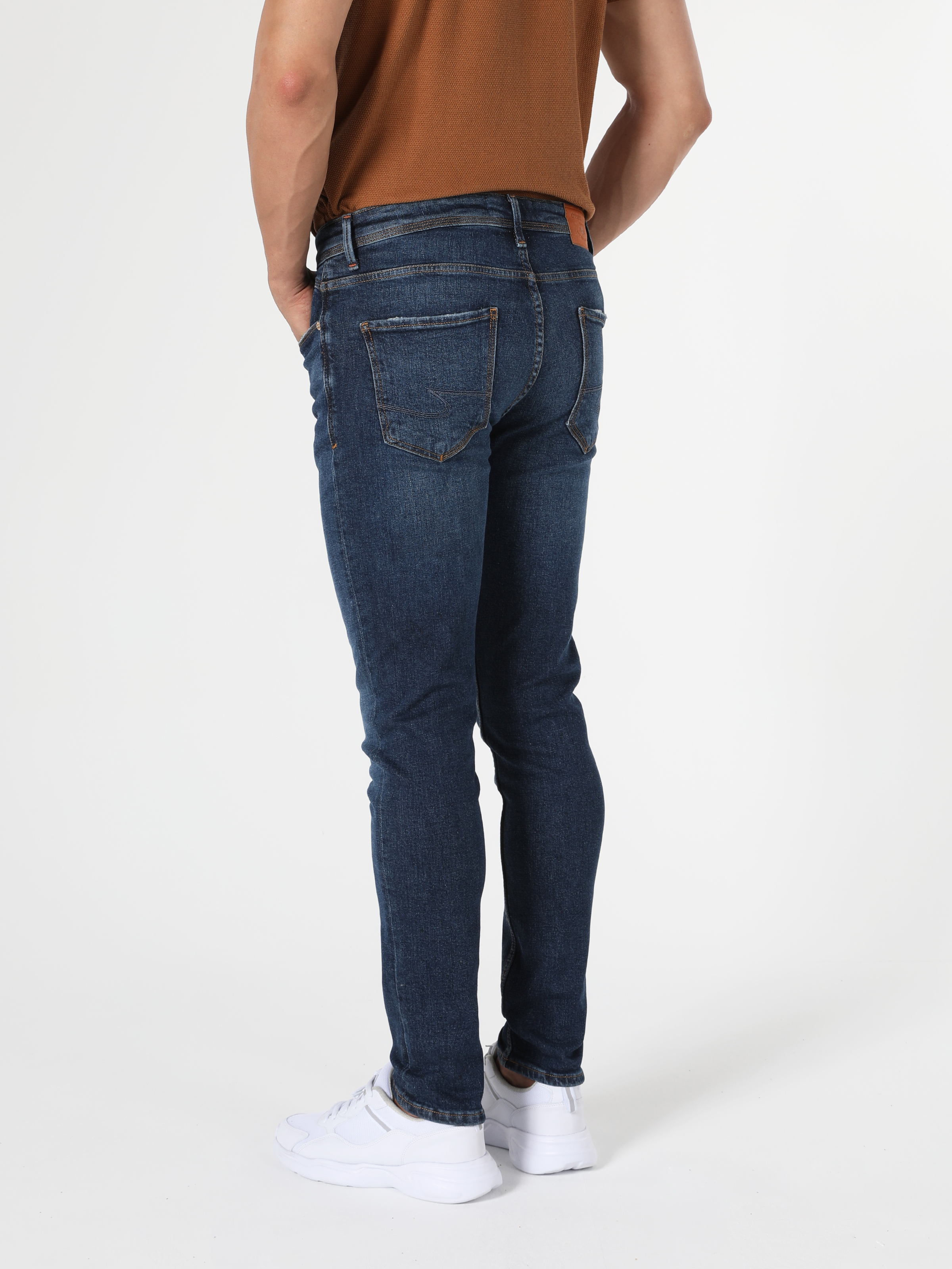 Afișați detalii pentru Pantaloni De Barbati Albastru Marin Skinny Fit  Cl1056169