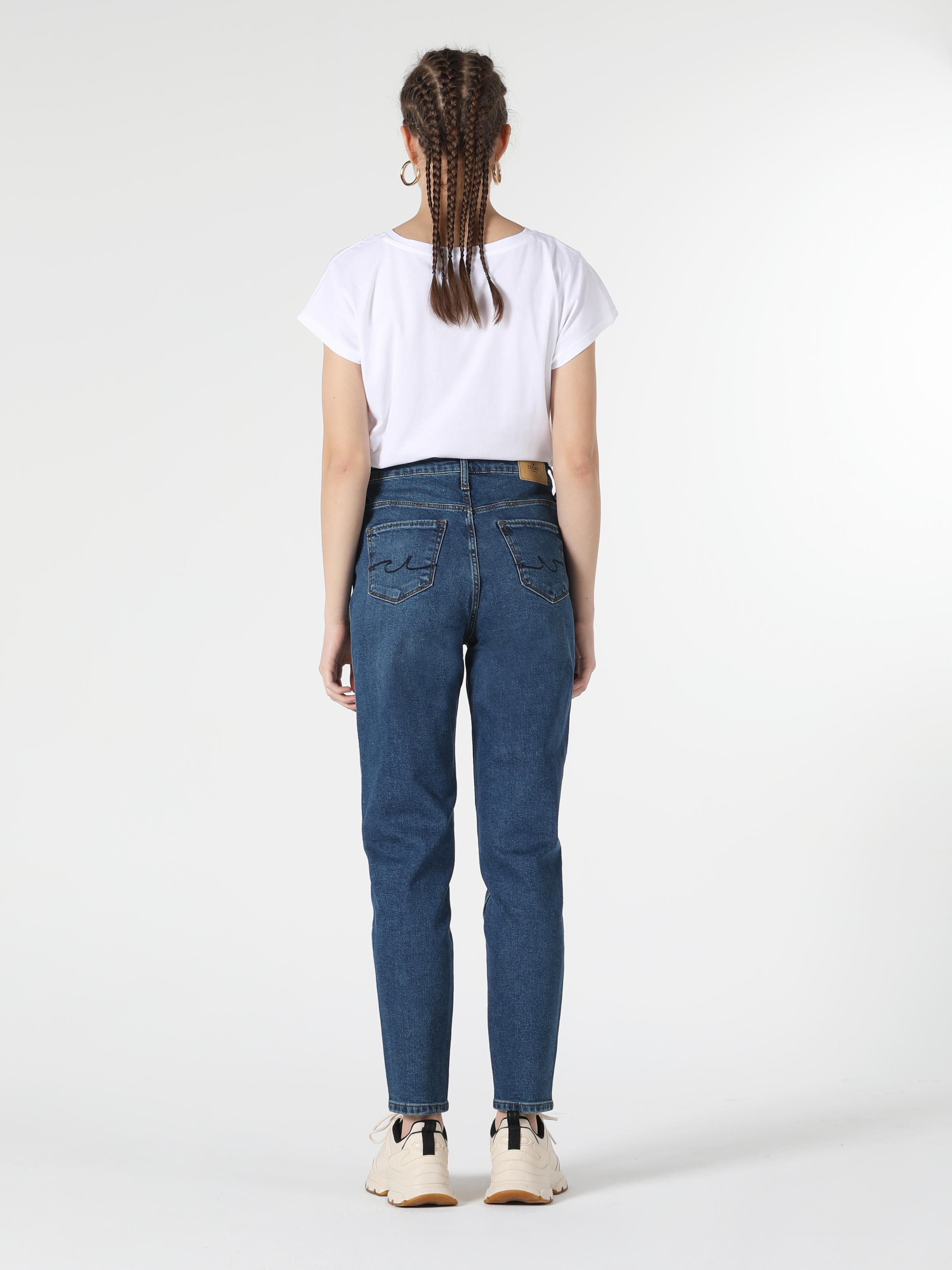 Afișați detalii pentru Pantaloni De Dama Albastru Mom Fit 896  Maria Cl1056593