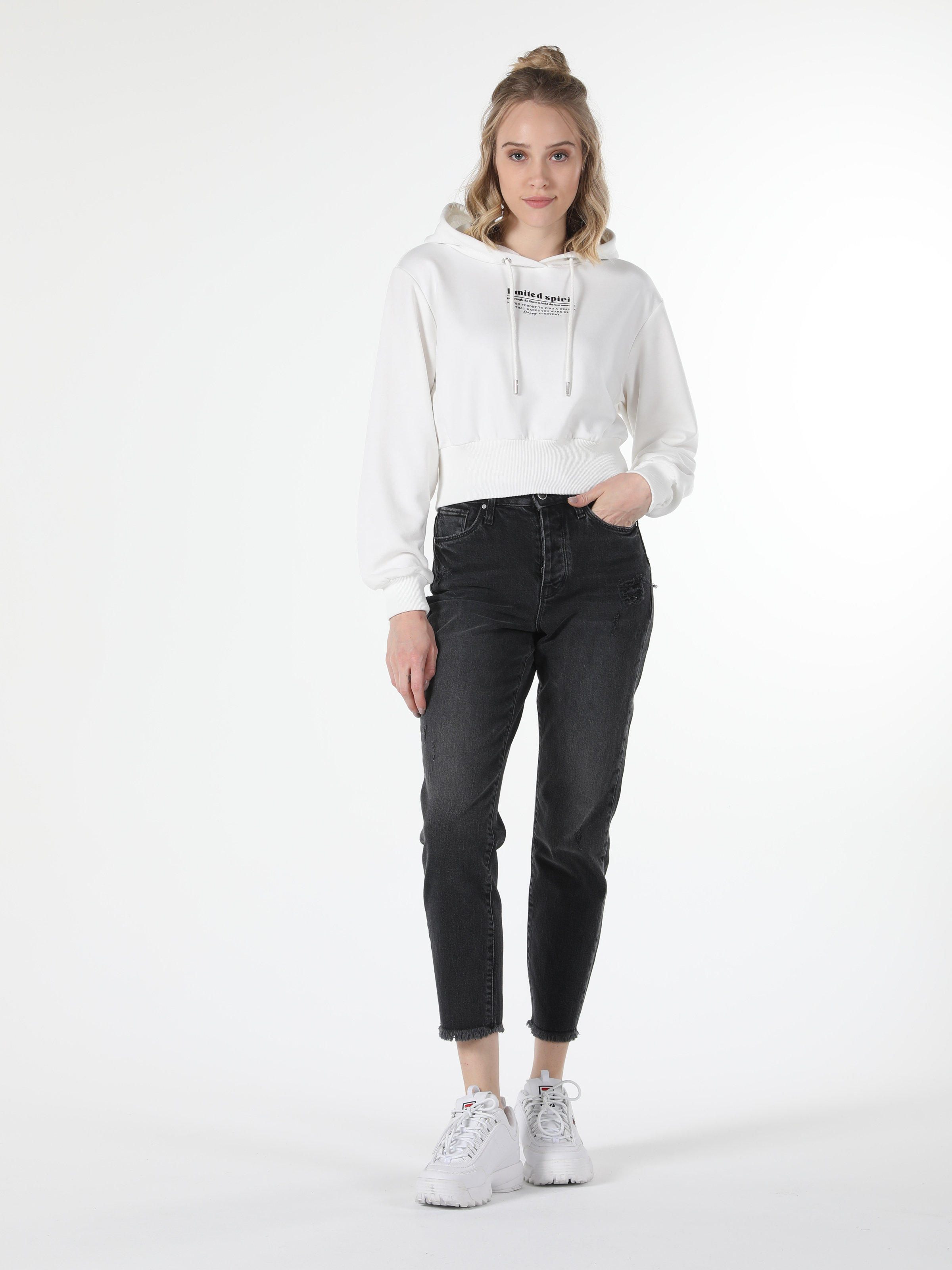 Afișați detalii pentru Hanorac / Bluza De Dama Alb Regular Fit  Cl1057344