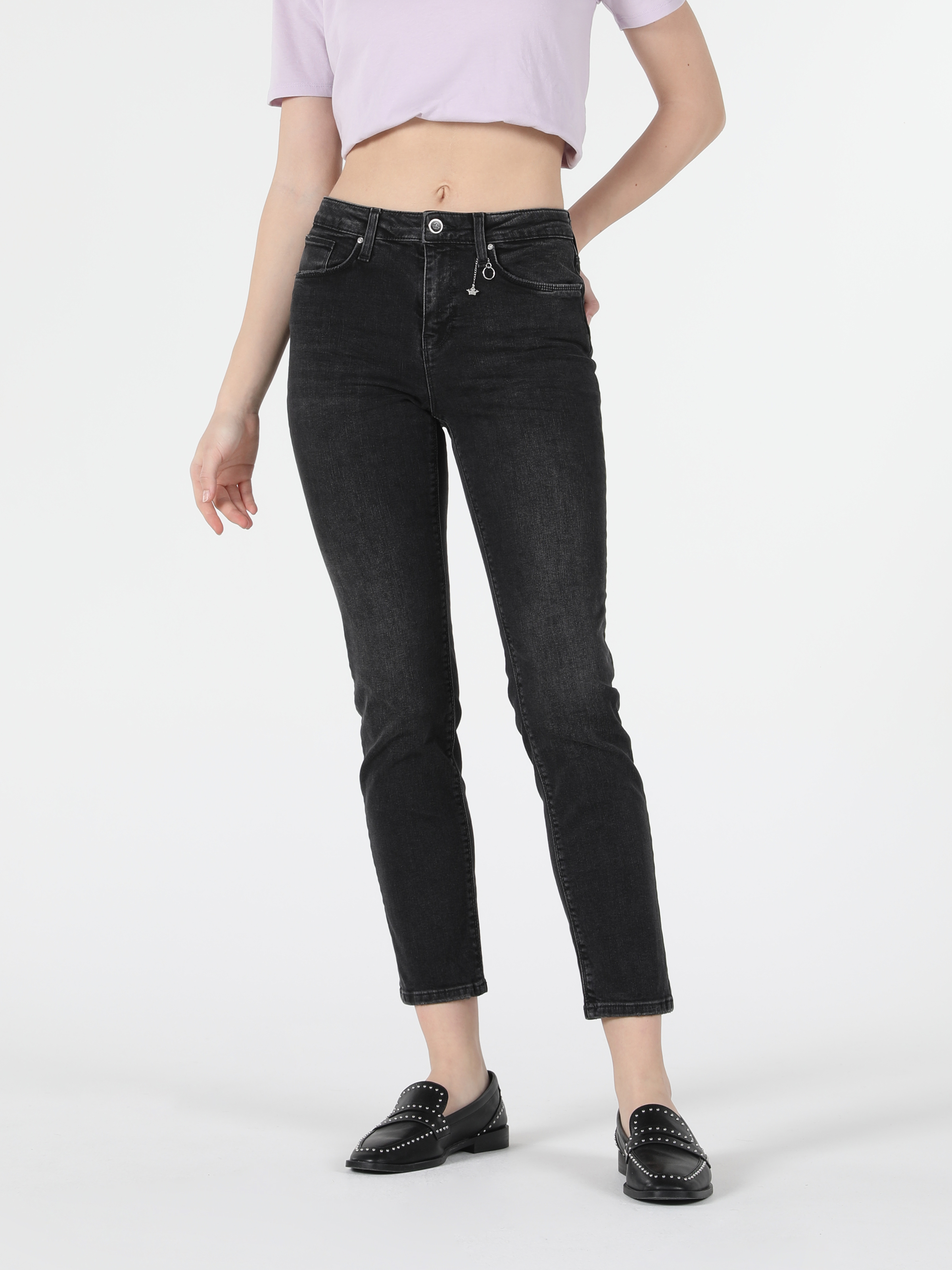 Afișați detalii pentru Pantaloni De Dama Negru Slim Fit 703 Carla Cl1057886