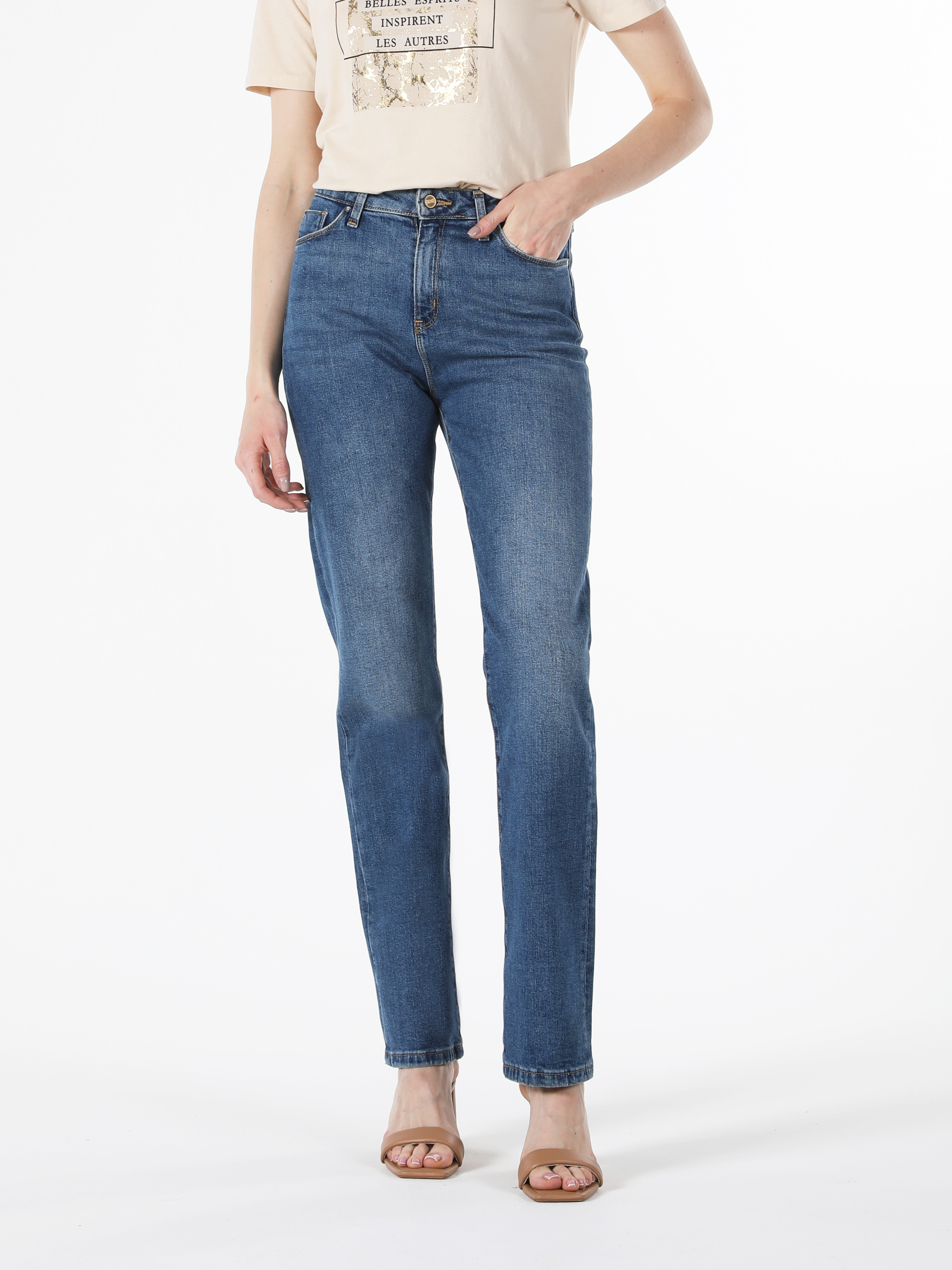 Afișați detalii pentru Pantaloni De Dama Denim Regular Fit 792 Mila Cl1057924