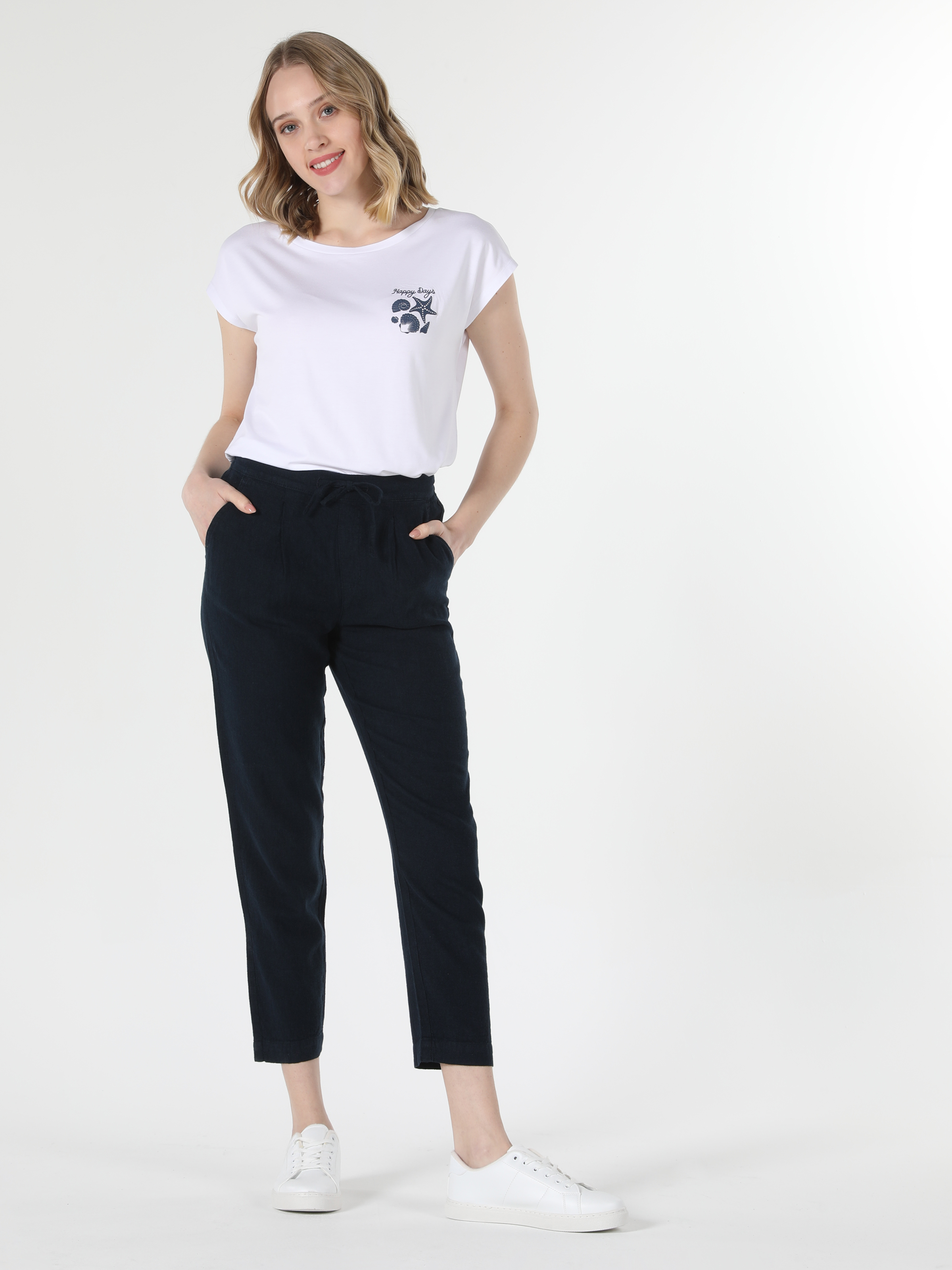 Afișați detalii pentru Pantaloni De Dama Albastru Marin Regular Fit  Cl1058539
