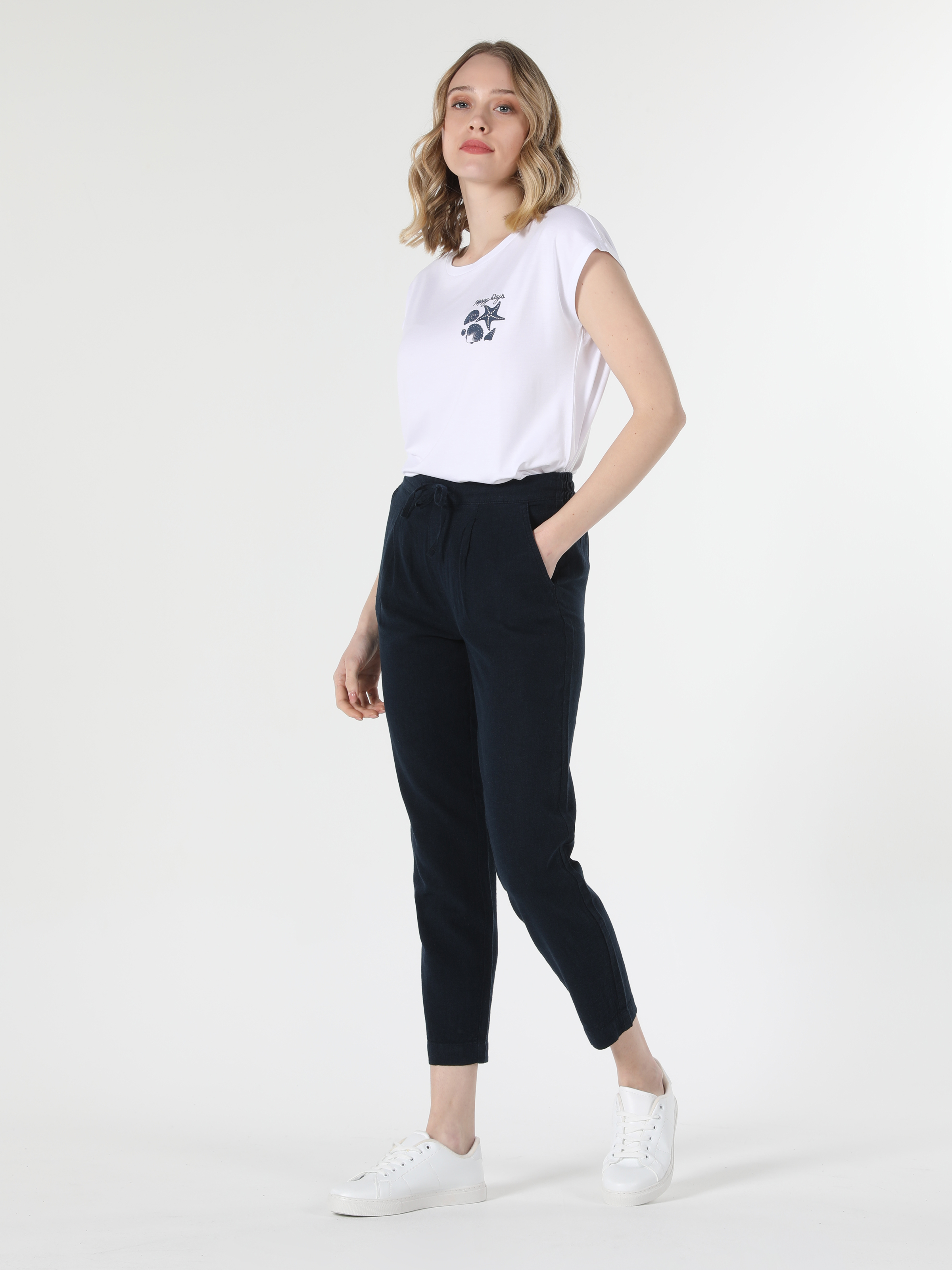 Afișați detalii pentru Pantaloni De Dama Albastru Marin Regular Fit  Cl1058539