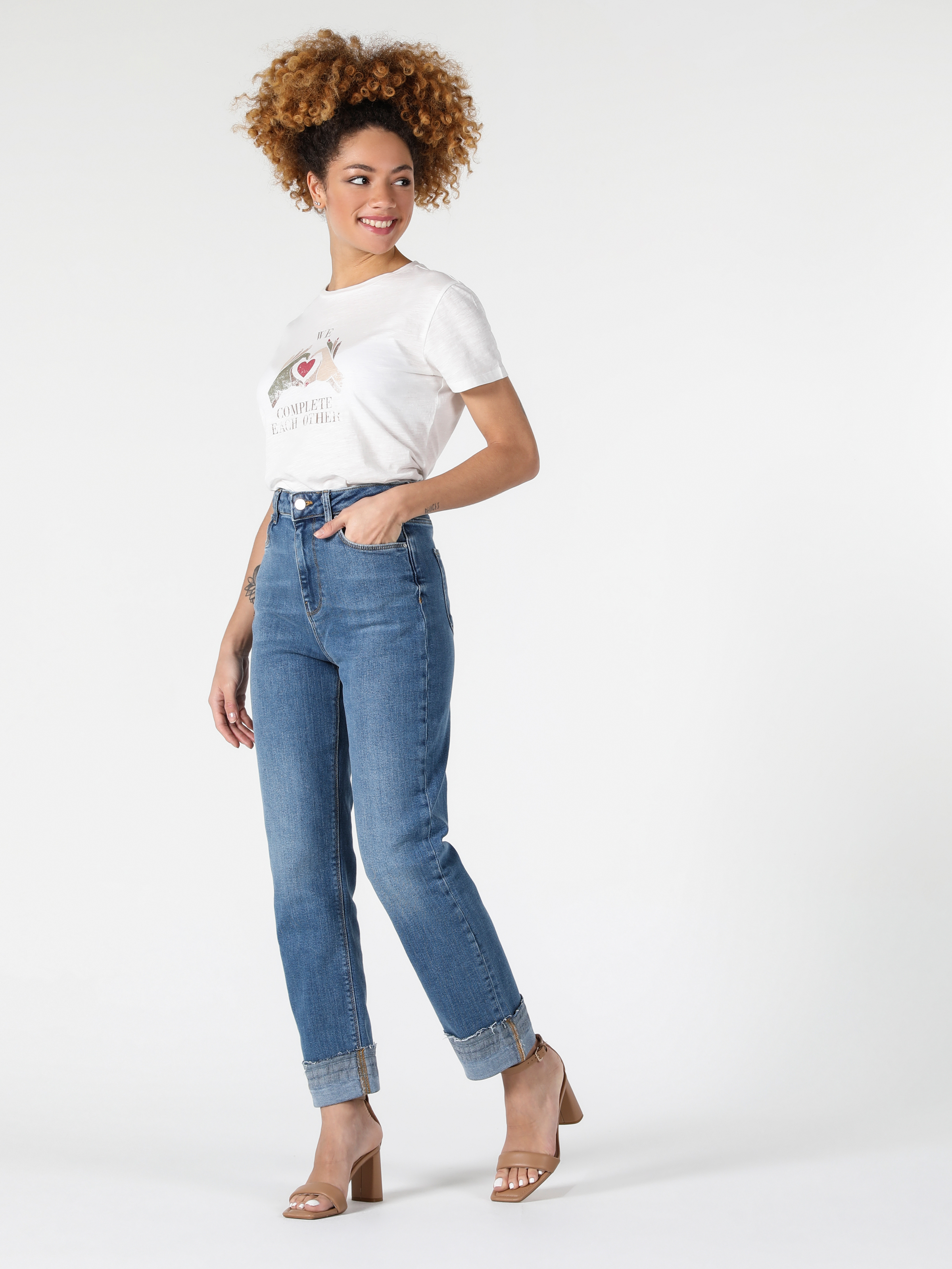 Afișați detalii pentru Pantaloni De Dama Denim Straight Fit  CL1057888