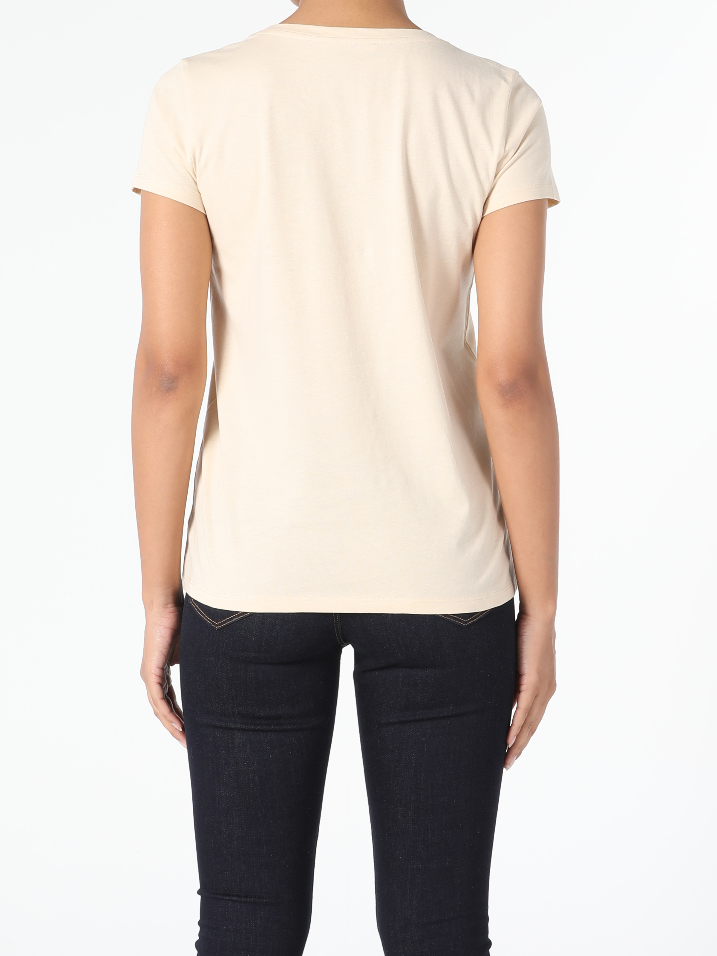 Afișați detalii pentru Tricou Cu Maneca Scurta De Dama Bej Regular Fit 