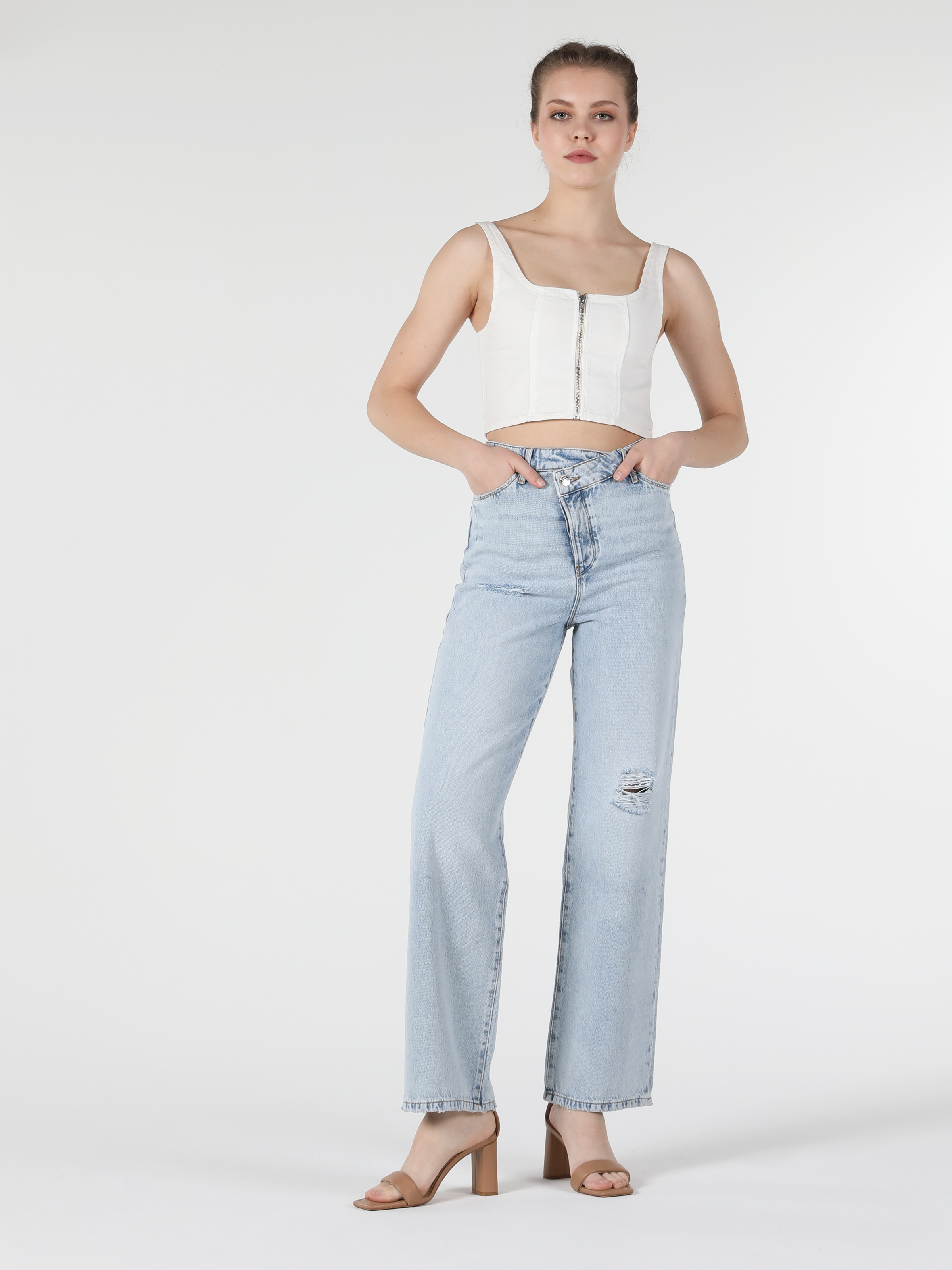 Afișați detalii pentru Pantaloni De Dama Denim Regular Fit  CL1058545