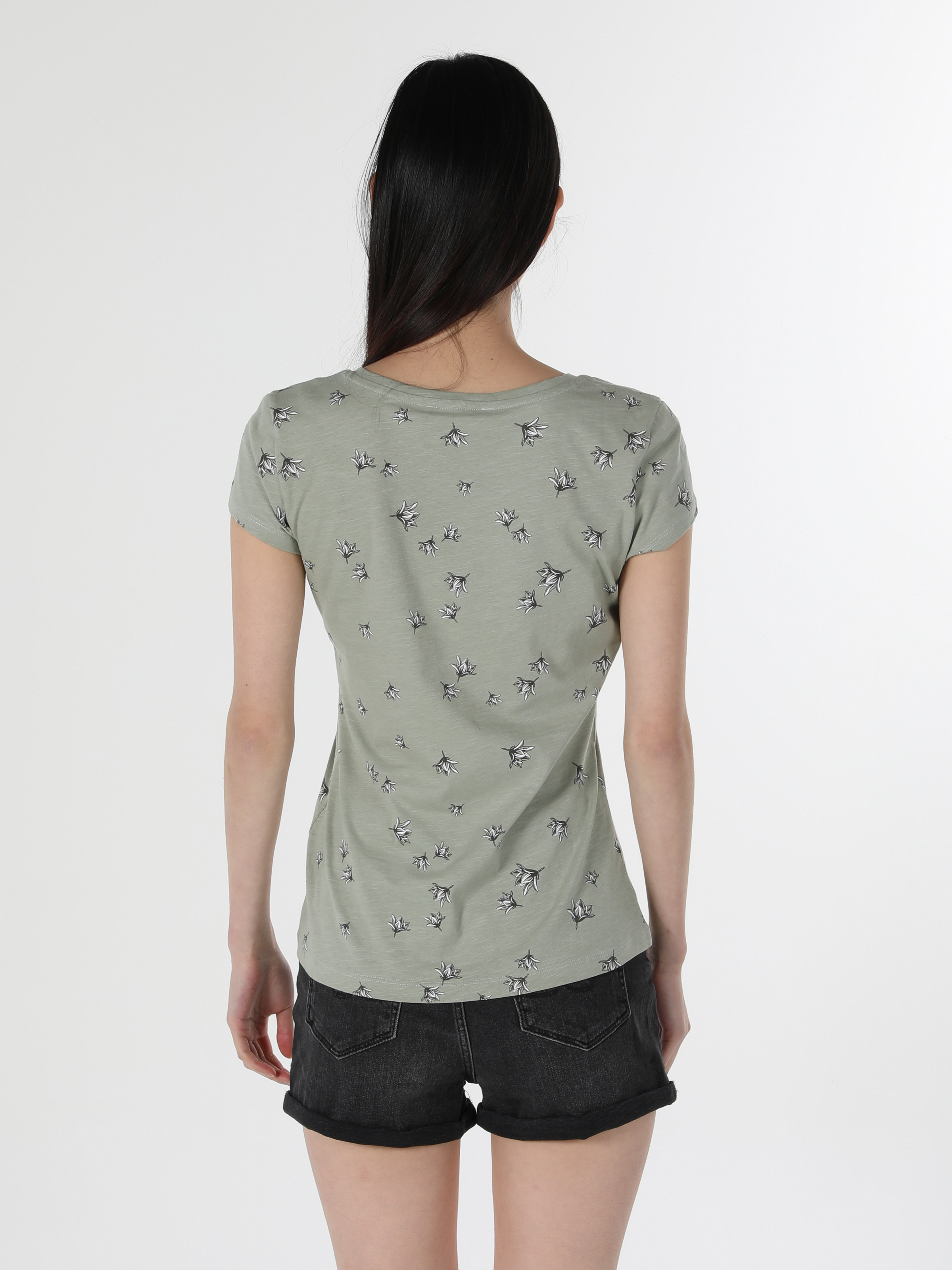 Afișați detalii pentru Tricou Cu Maneca Scurta De Dama Verde Slim Fit  Cl1059030