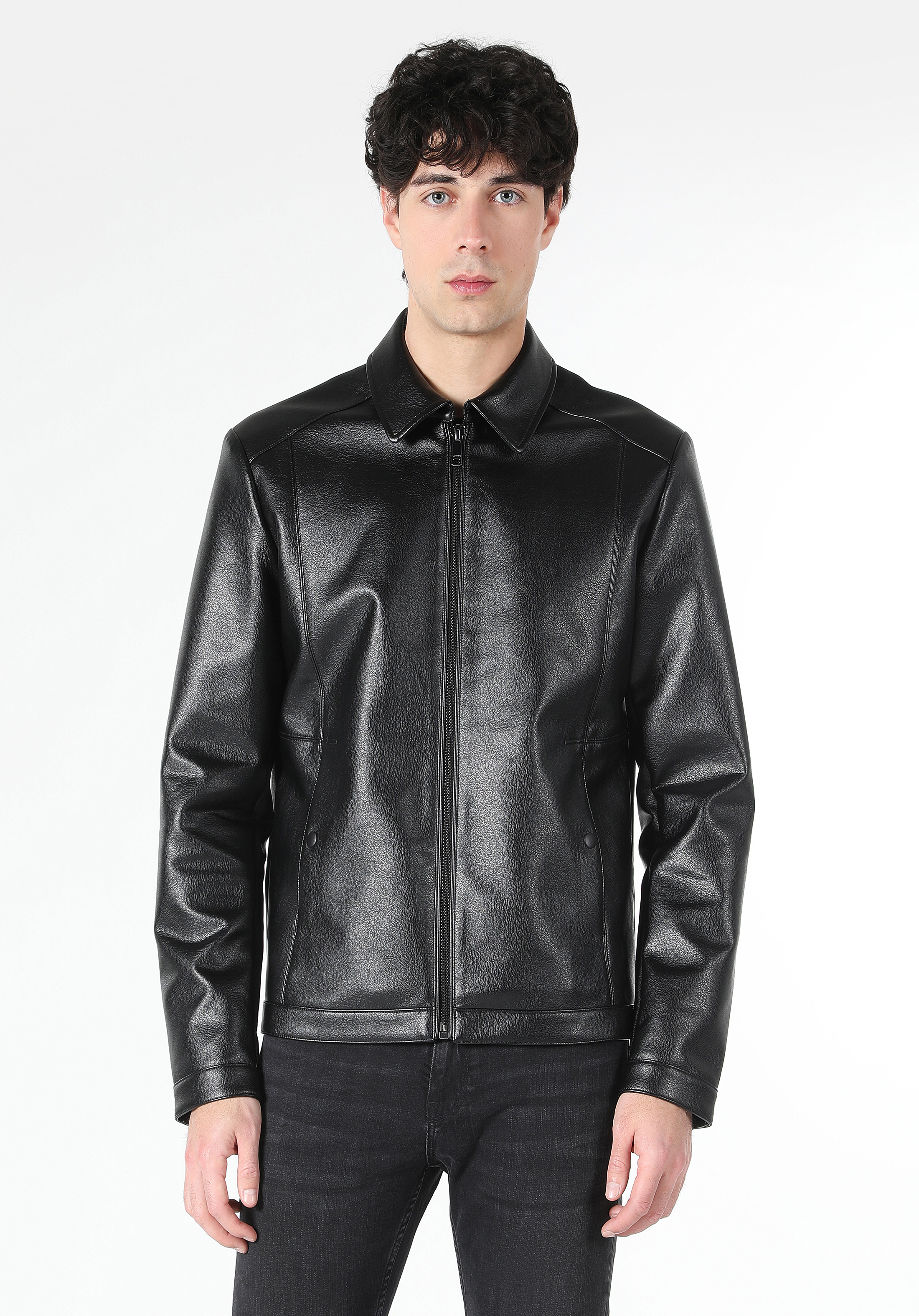 Afișați detalii pentru Jacheta De Barbati Negru Slim Fit  Cl1061852