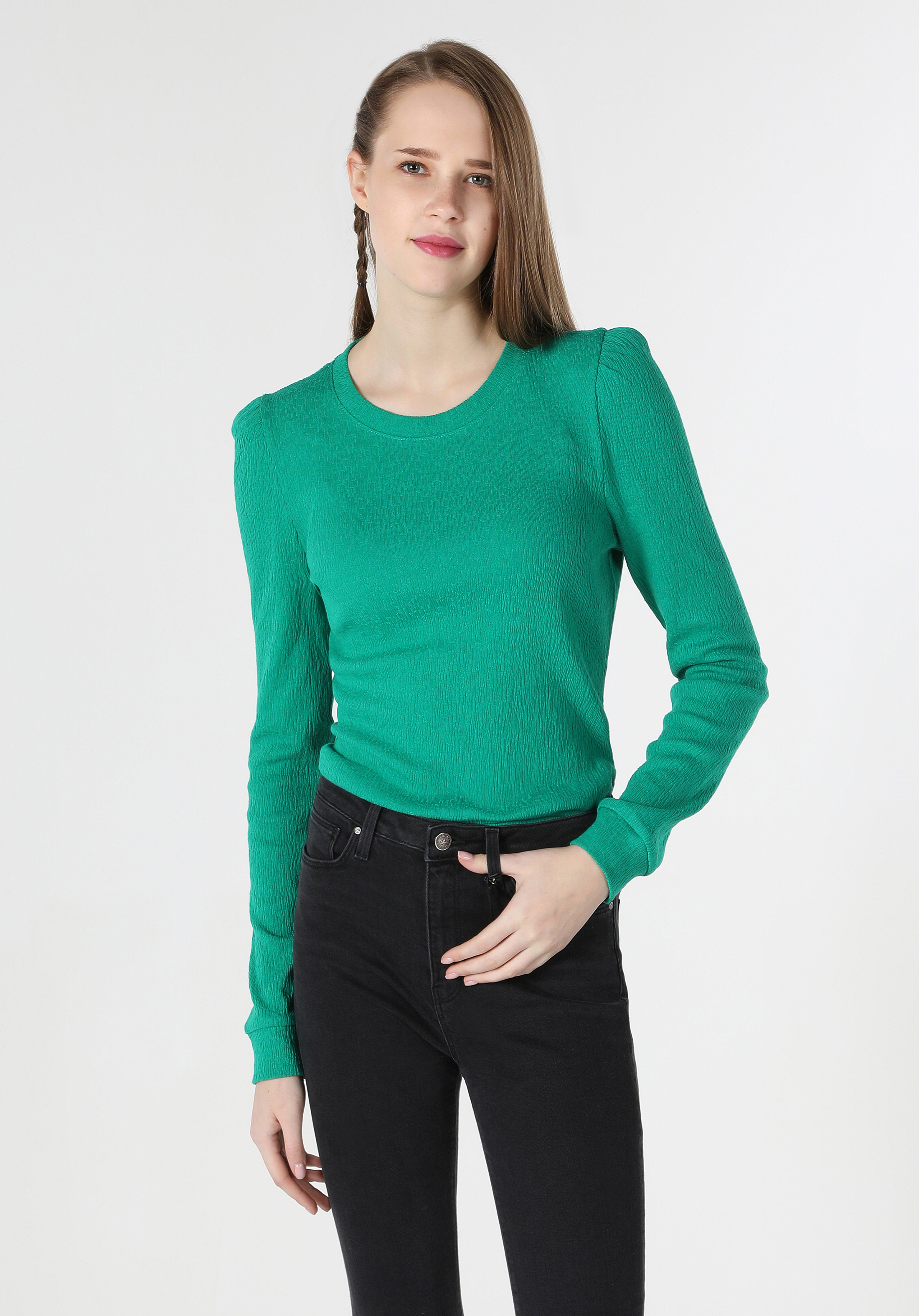 Afișați detalii pentru Tricou Cu Maneca Lunga De Dama Verde   Cl1061930