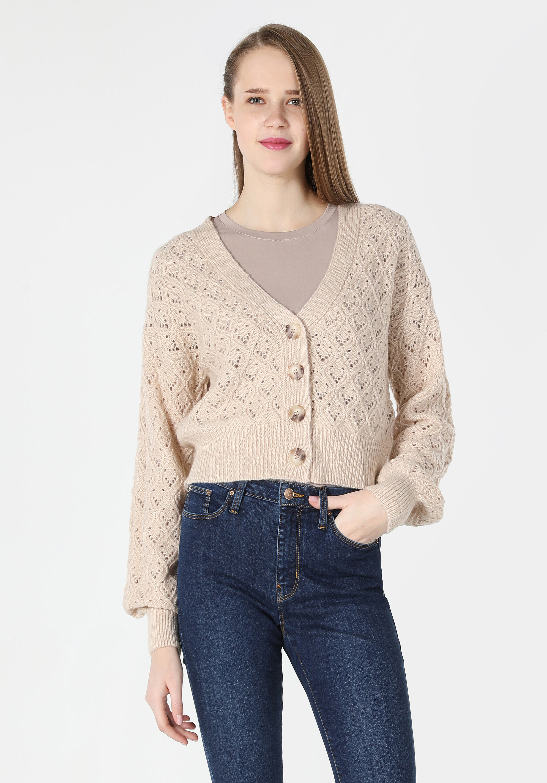 Afișați detalii pentru Cardigan De Dama Bej   CL1062013