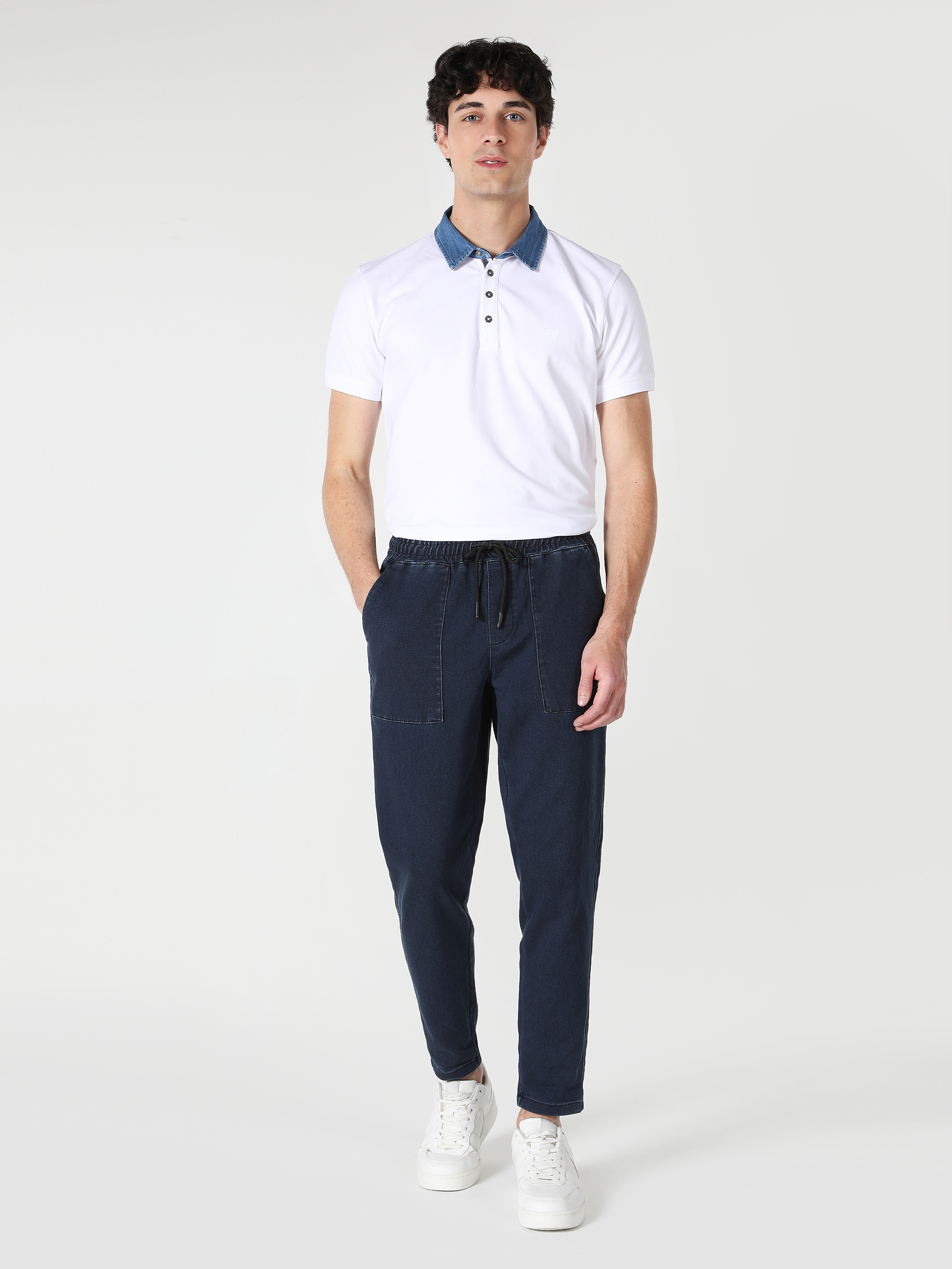 Afișați detalii pentru Pantaloni De Barbati Albastru Marin Slim Fit  CL1062431