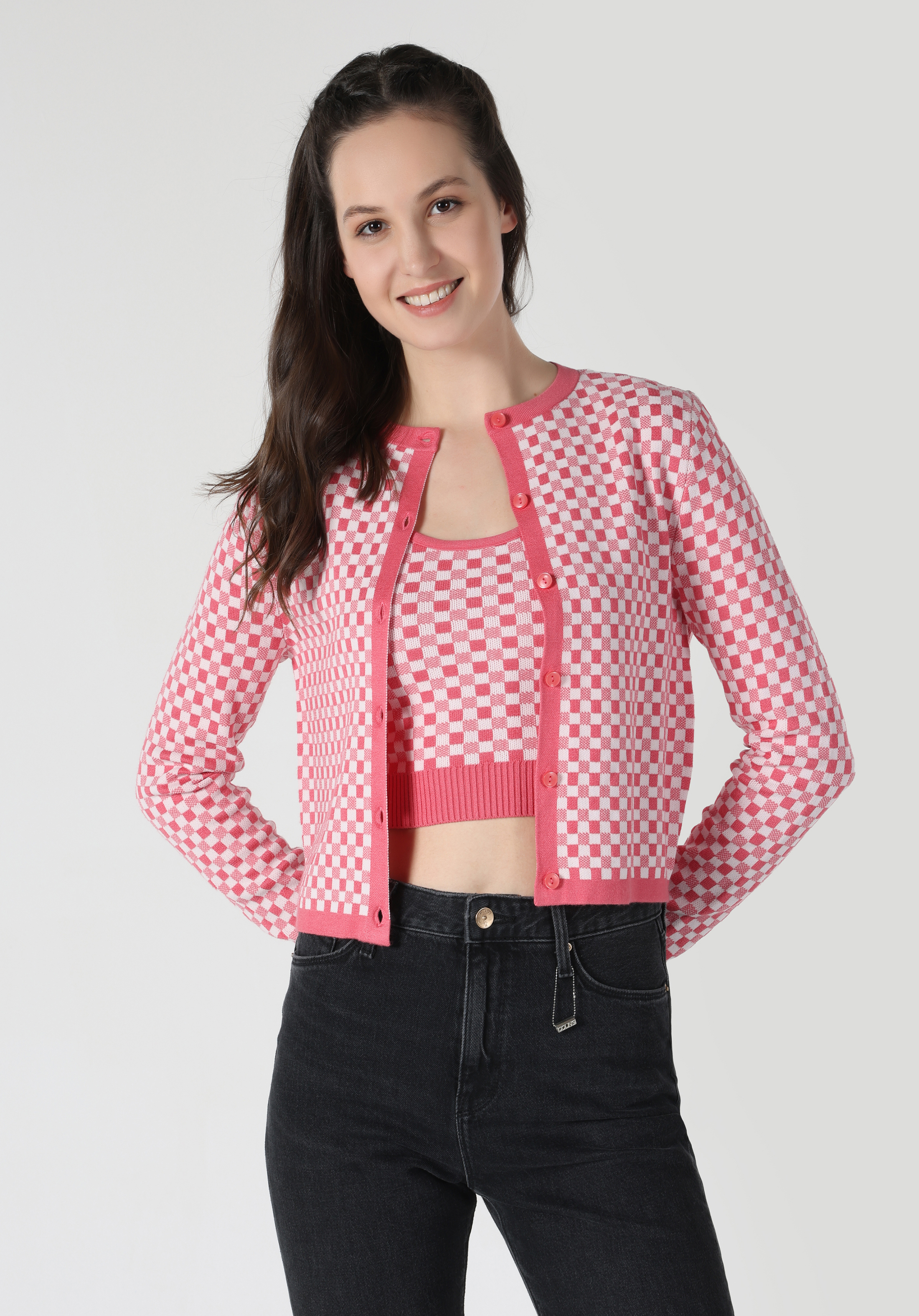 Afișați detalii pentru Cardigan Roz Pentru Femei Slim Fit