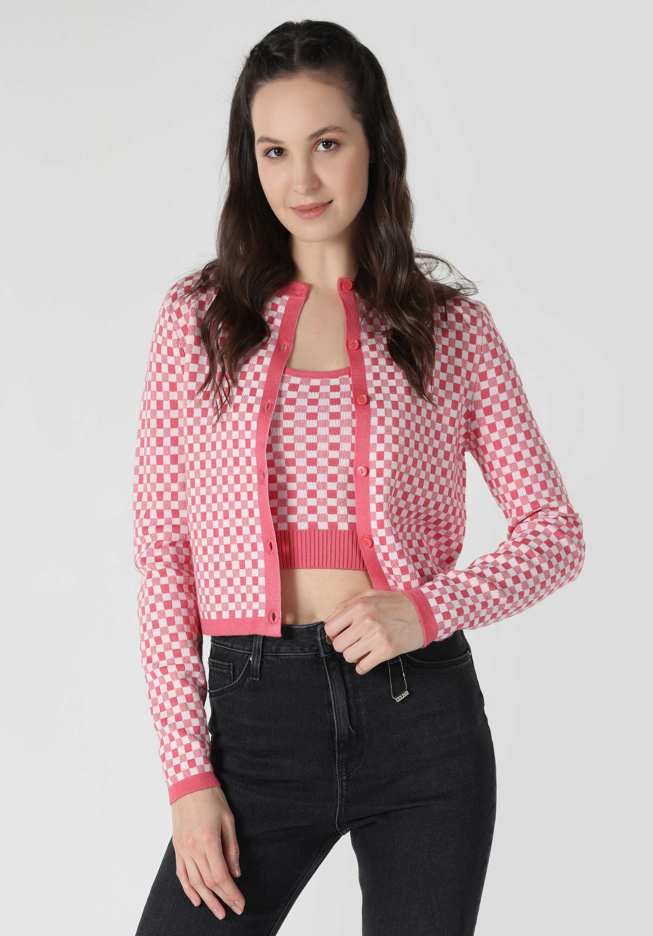 Afișați detalii pentru Cardigan Roz Pentru Femei Slim Fit