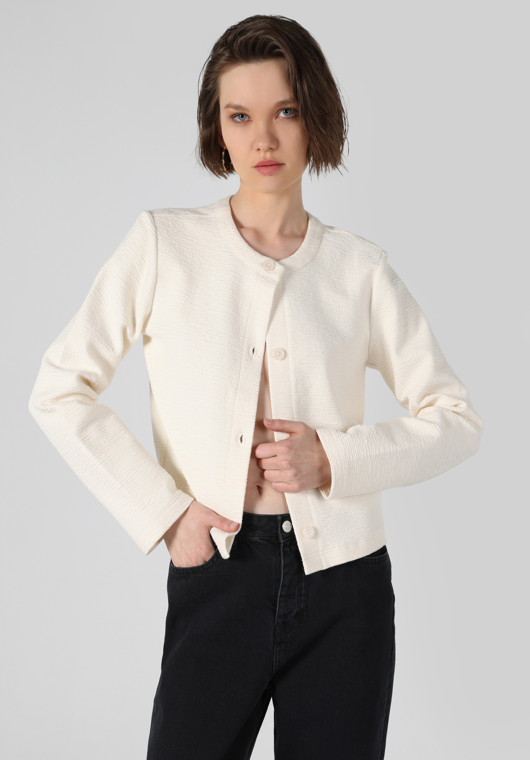 Afișați detalii pentru Jacheta De Dama Alb Regular Fit  Cl1063259