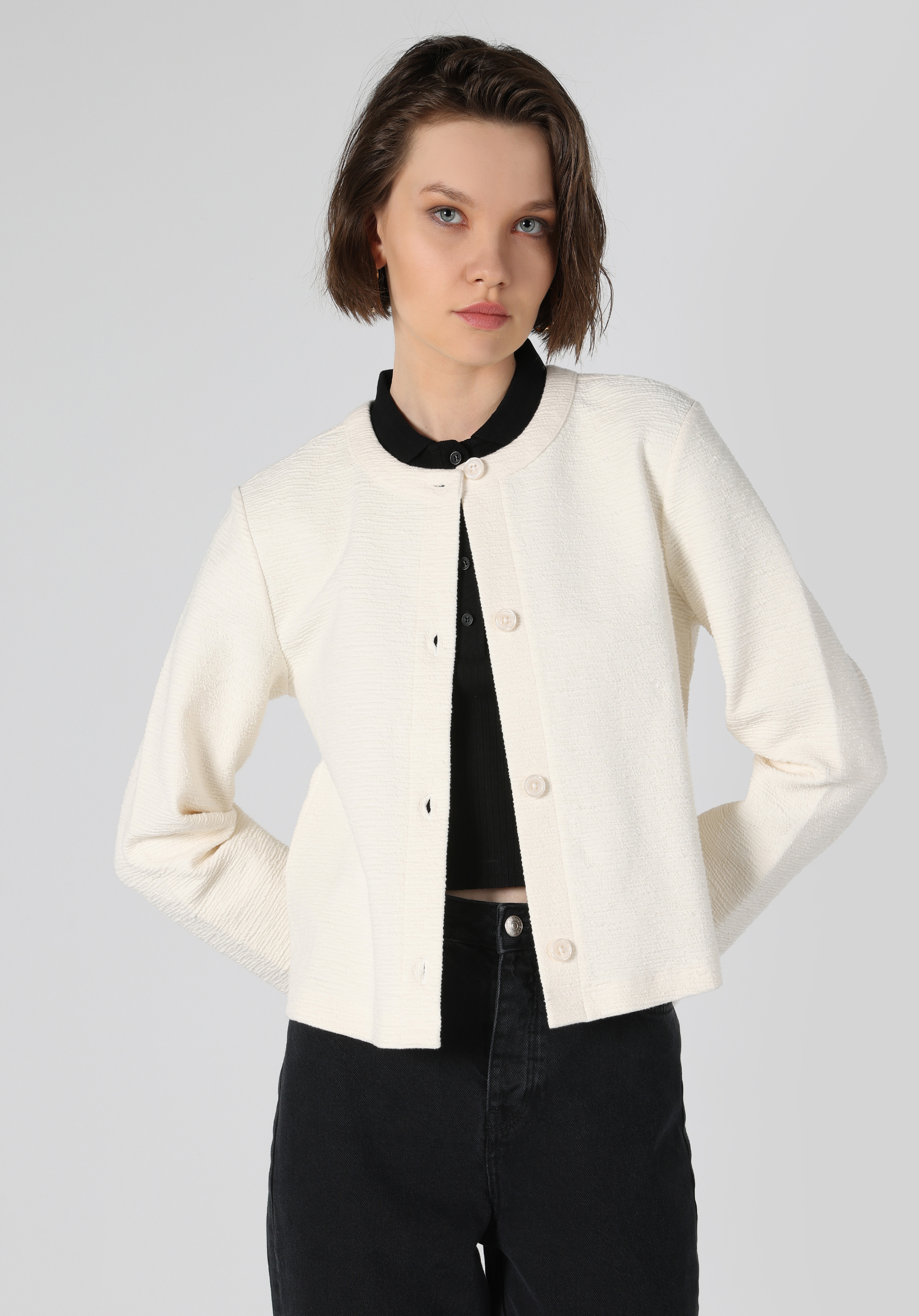 Afișați detalii pentru Jacheta De Dama Alb Regular Fit  Cl1063259