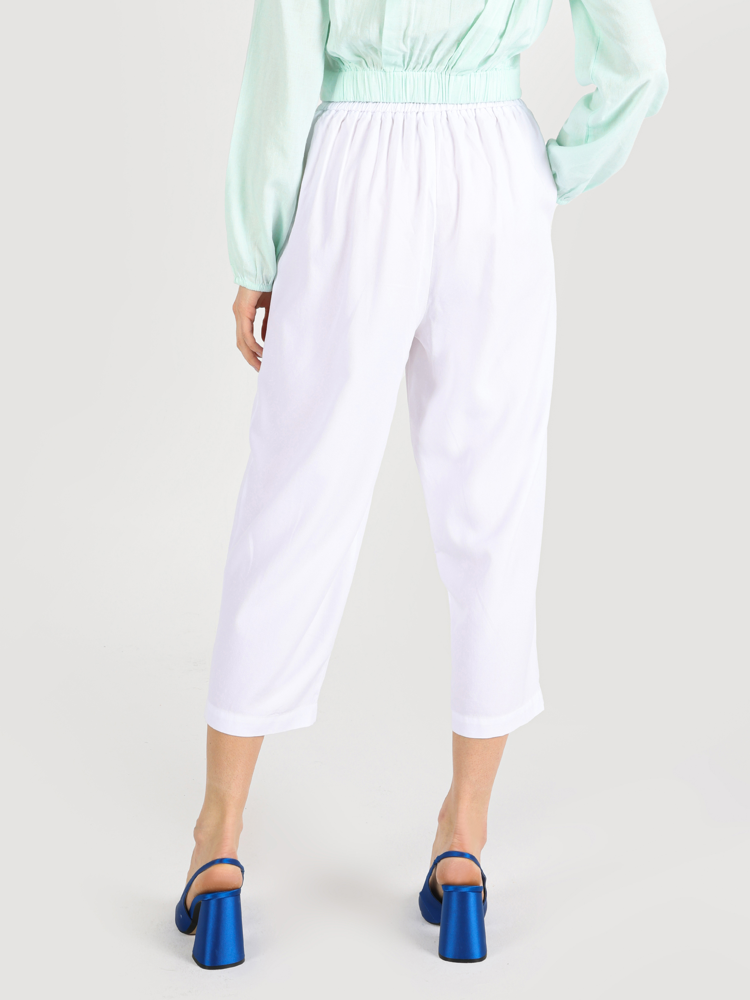 Afișați detalii pentru Pantaloni De Dama Alb Regular Fit  Cl1063926