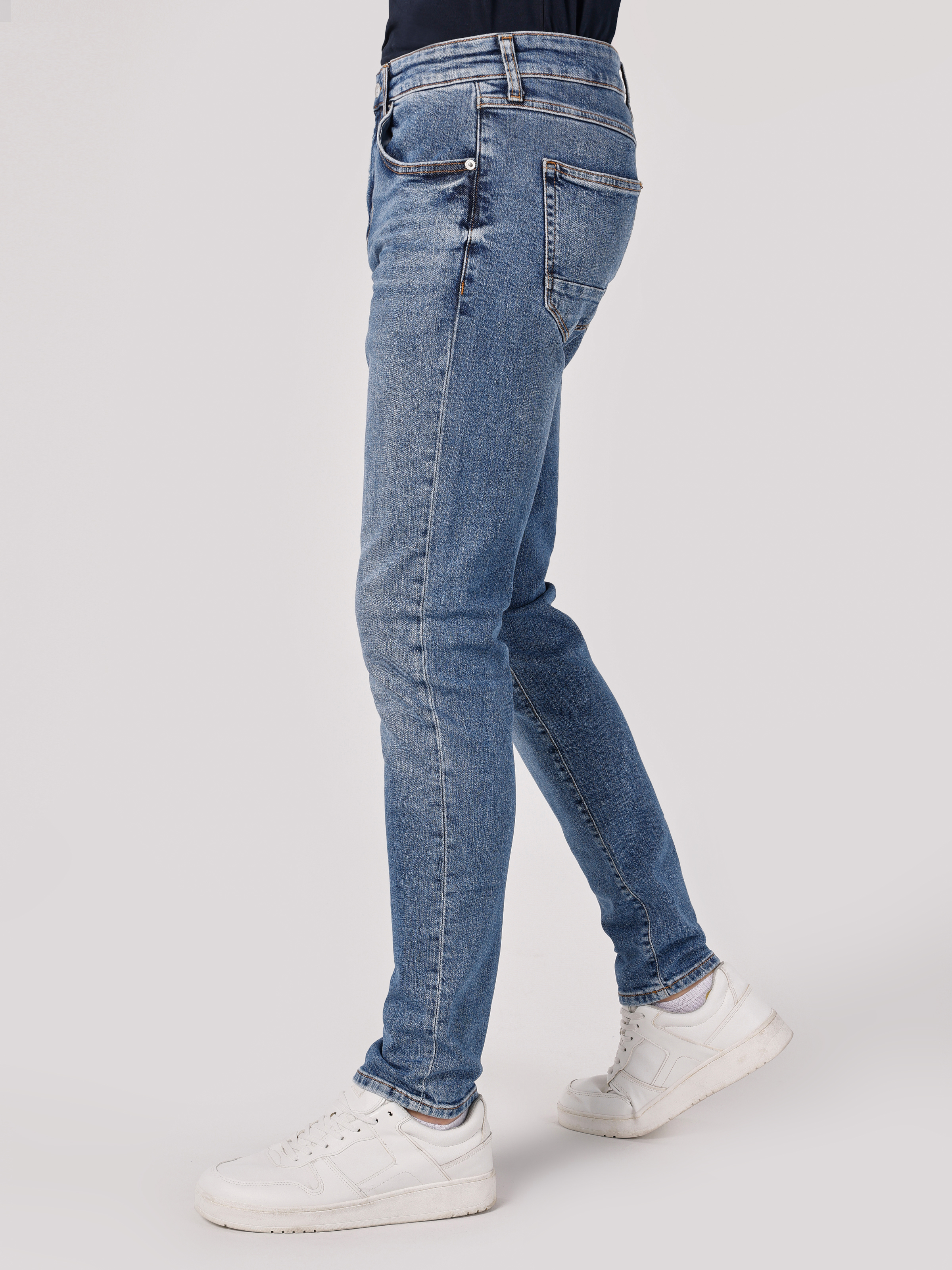 Afișați detalii pentru Pantaloni De Barbati Albastru Slim Fit 041 DANNY CL1065229