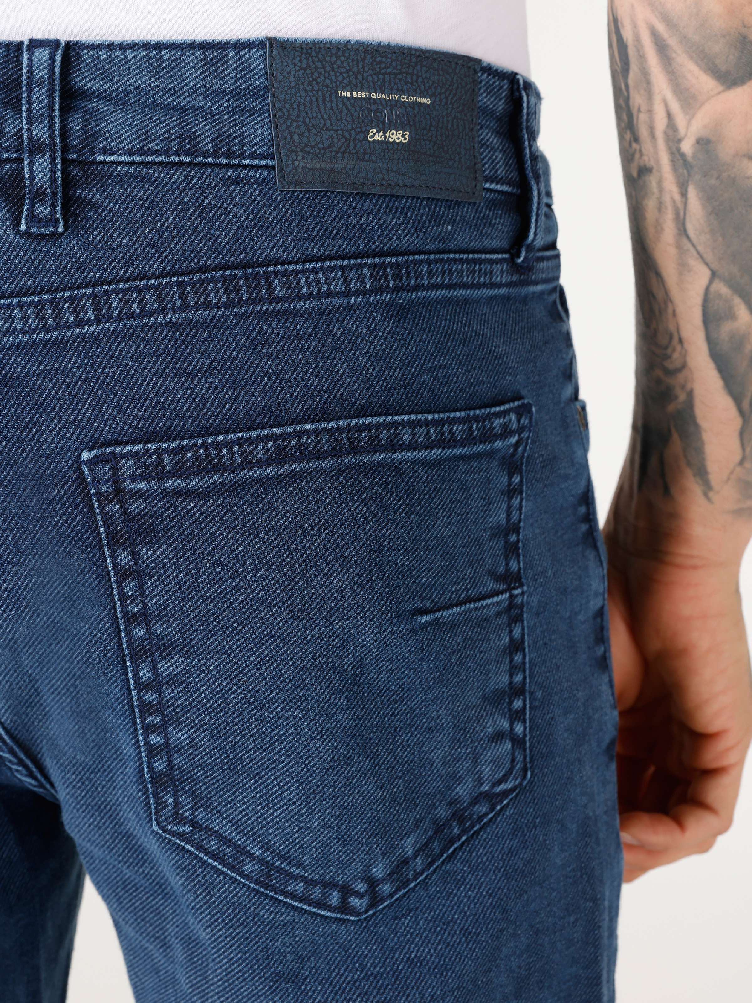 Afișați detalii pentru Pantaloni De Barbati Albastru Straight Fit  CL1066329