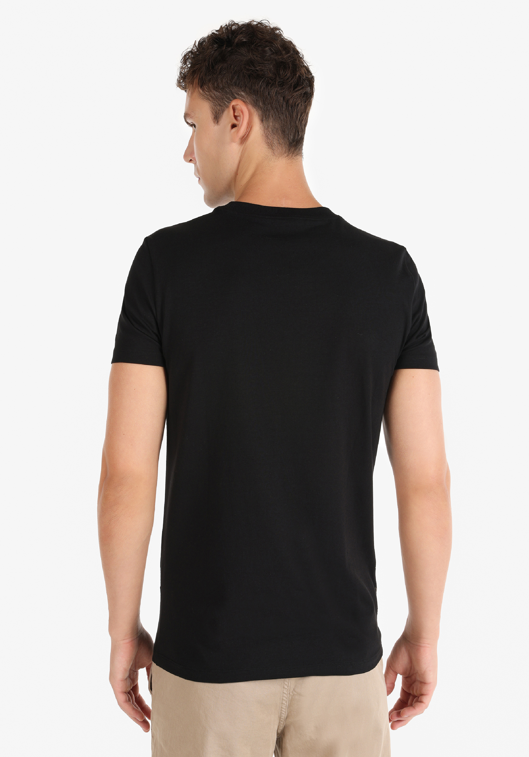 Afișați detalii pentru Tricou Cu Maneca Scurta De Barbati Negru Slim Fit  CL1064727