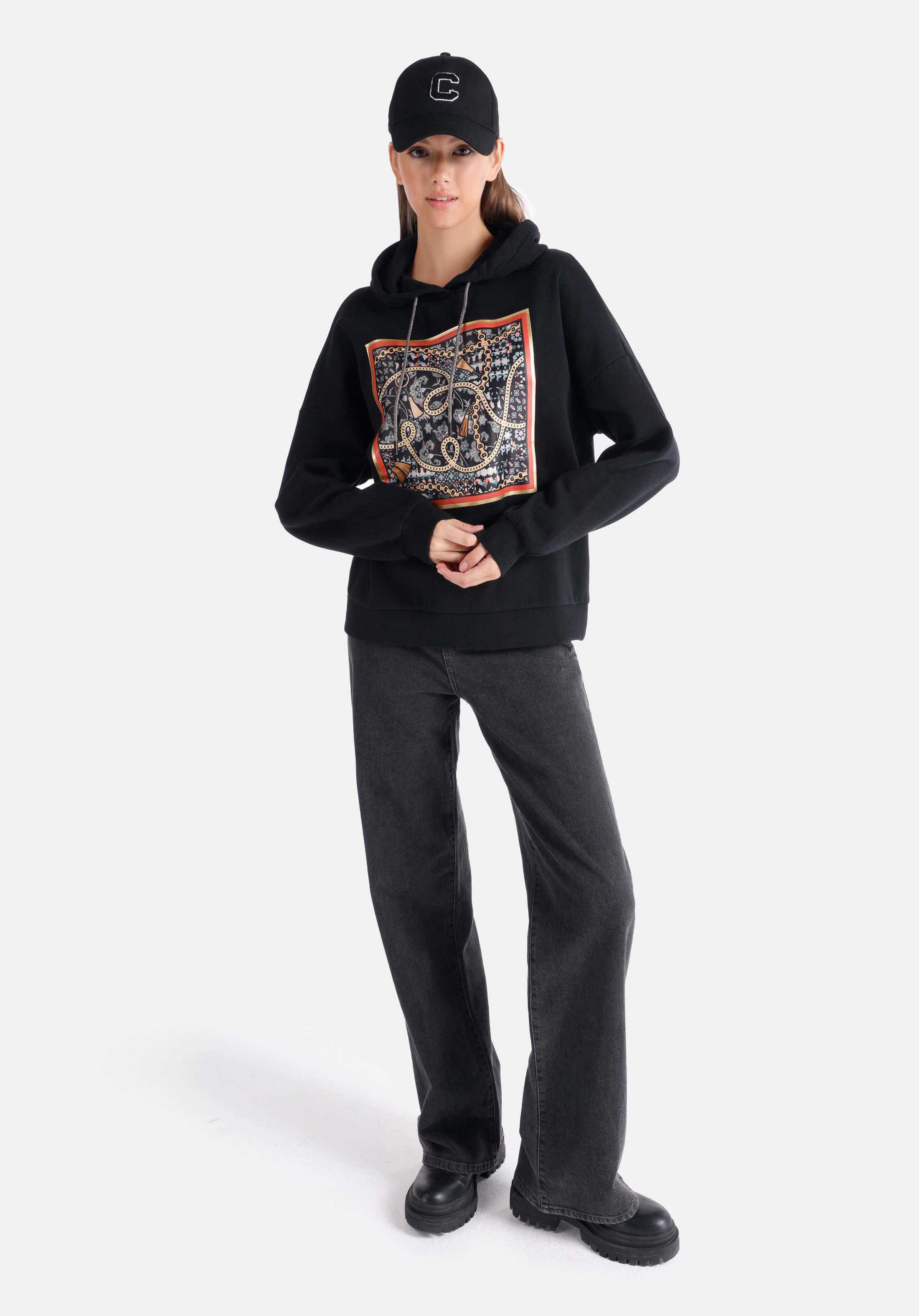 Afișați detalii pentru Hanorac / Bluza De Dama Negru Regular Fit  Cl1066327